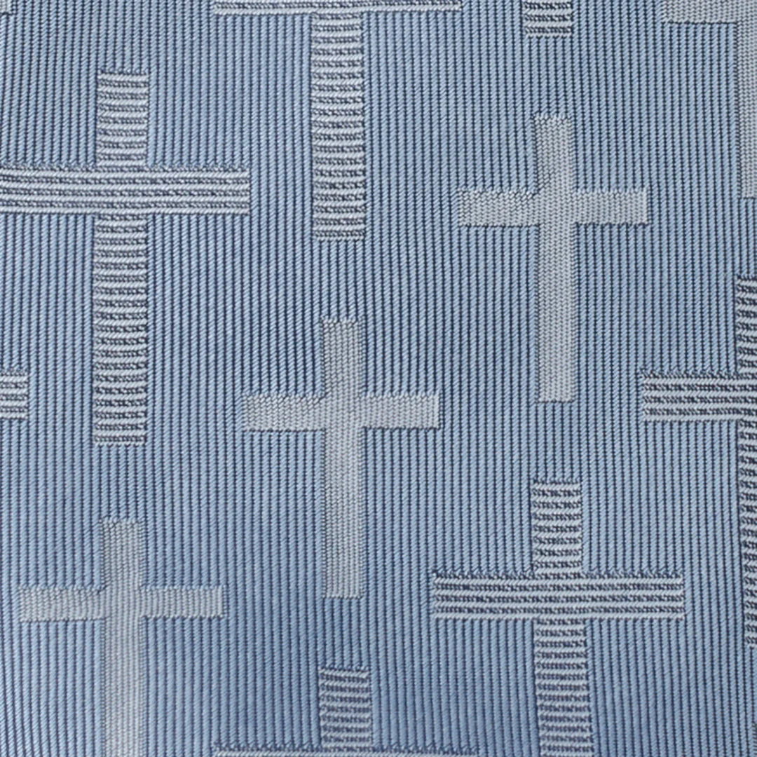 Blue Textured Cross Men's Tie - Image 4