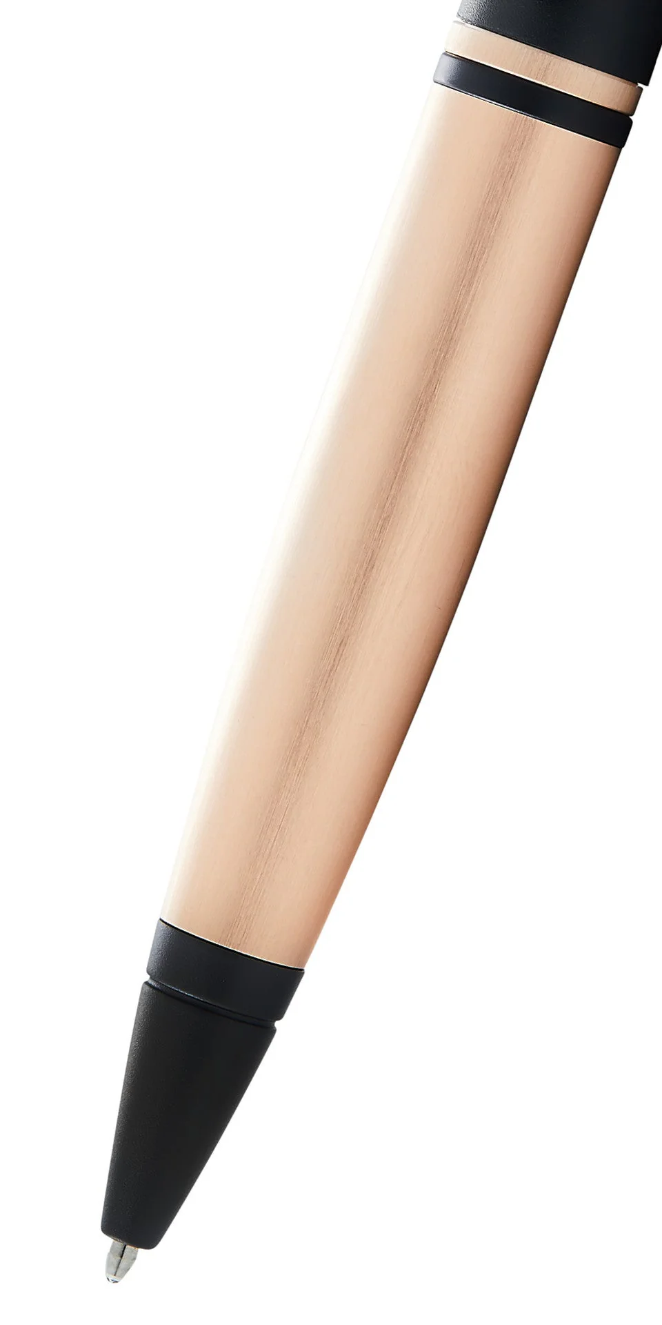 Calais™ Brushed Rose Gold Plate and Black Lacquer Ballpoint Pen - Image 2