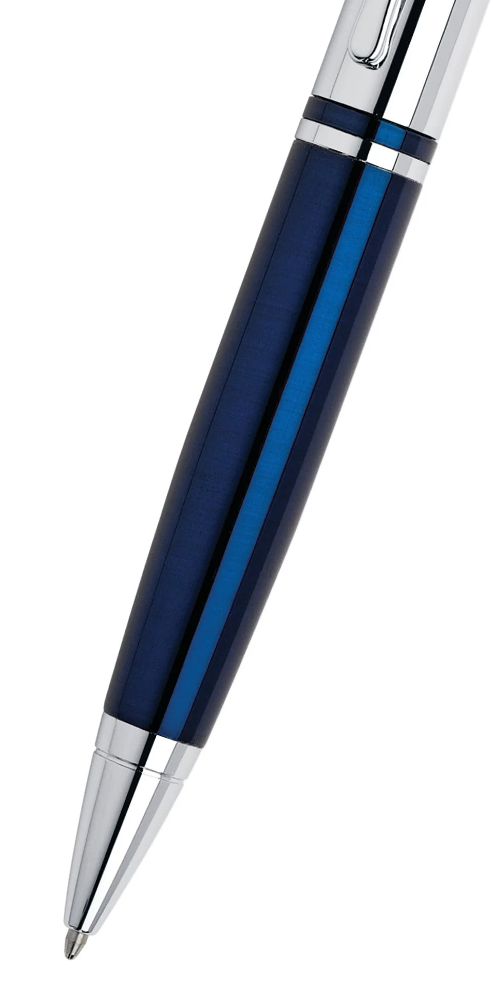 Calais™ Chrome & Blue Lacquer Ballpoint Pen - Image 2