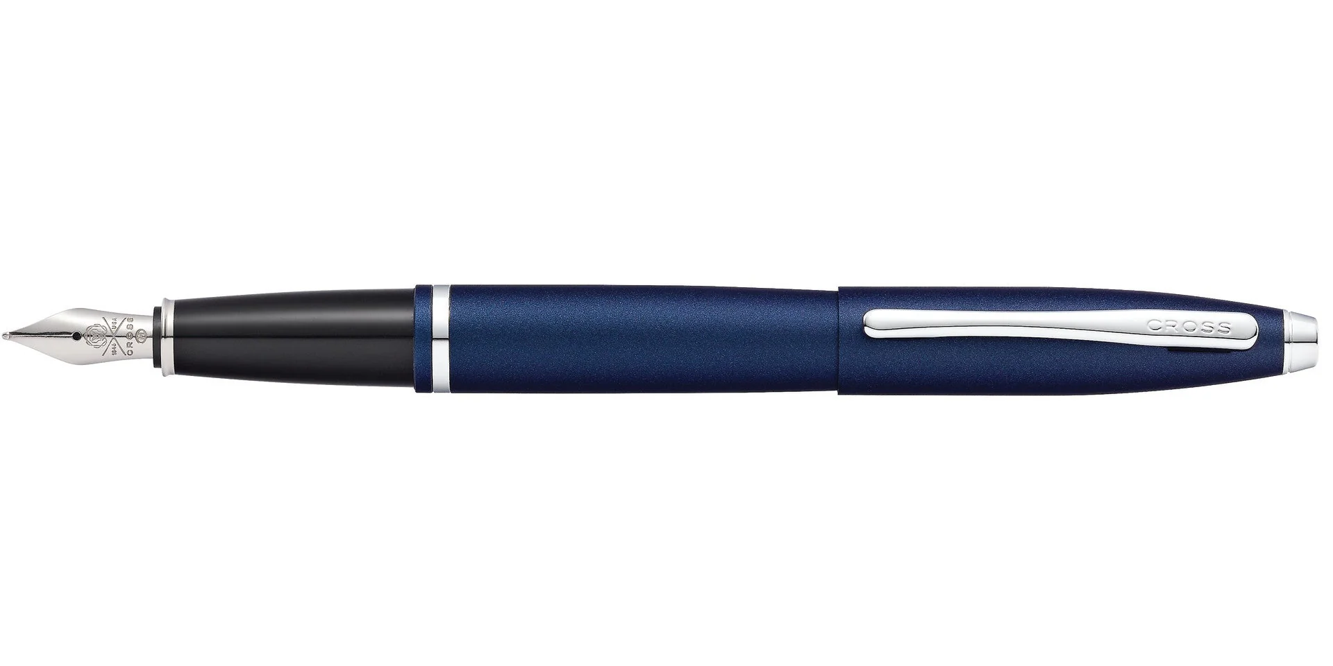 Calais™ Matte Metallic Midnight Blue Fountain Pen with Stainless Steel Nib - Image 3