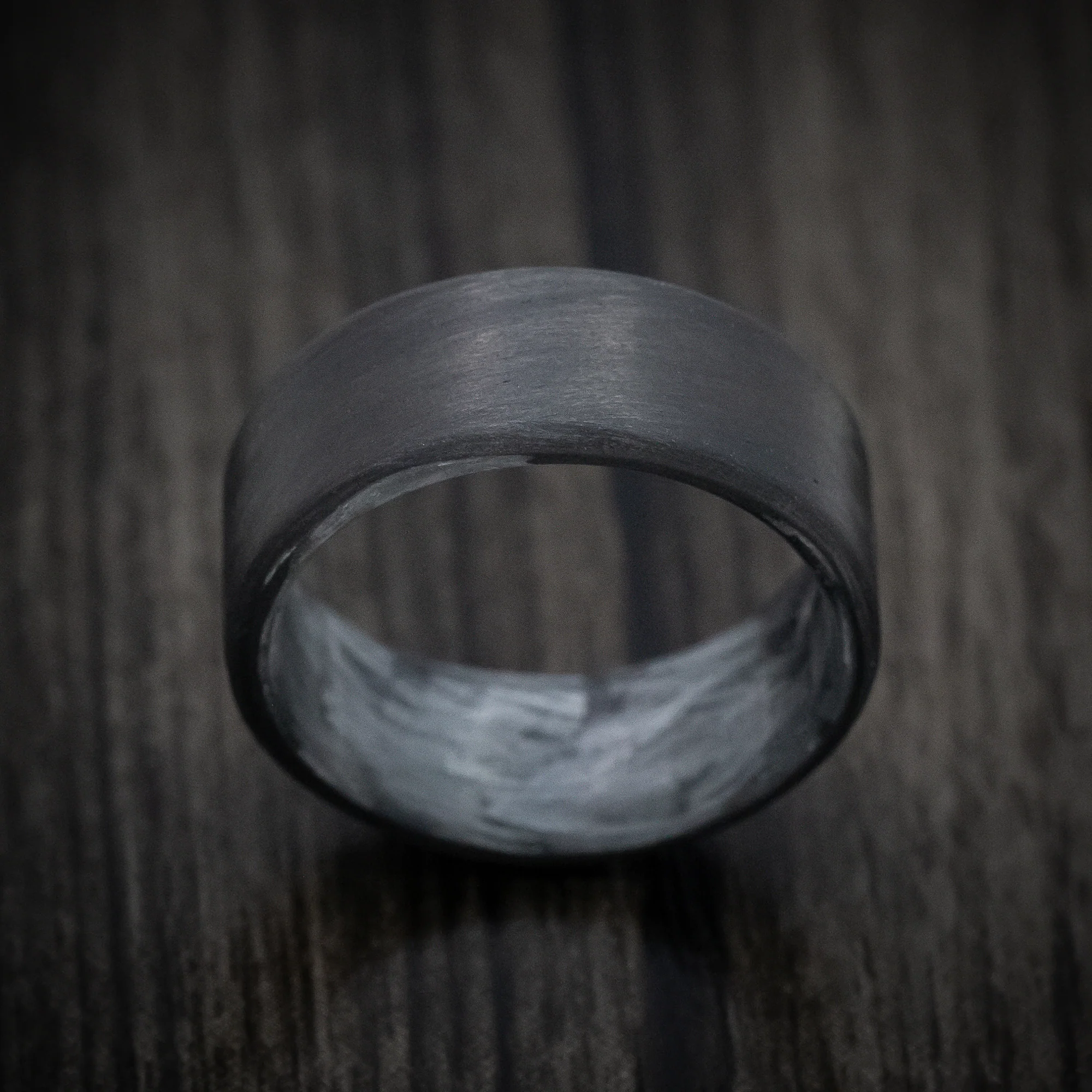Carbon Fiber Men's Ring with Silver Texalium Sleeve - Image 2