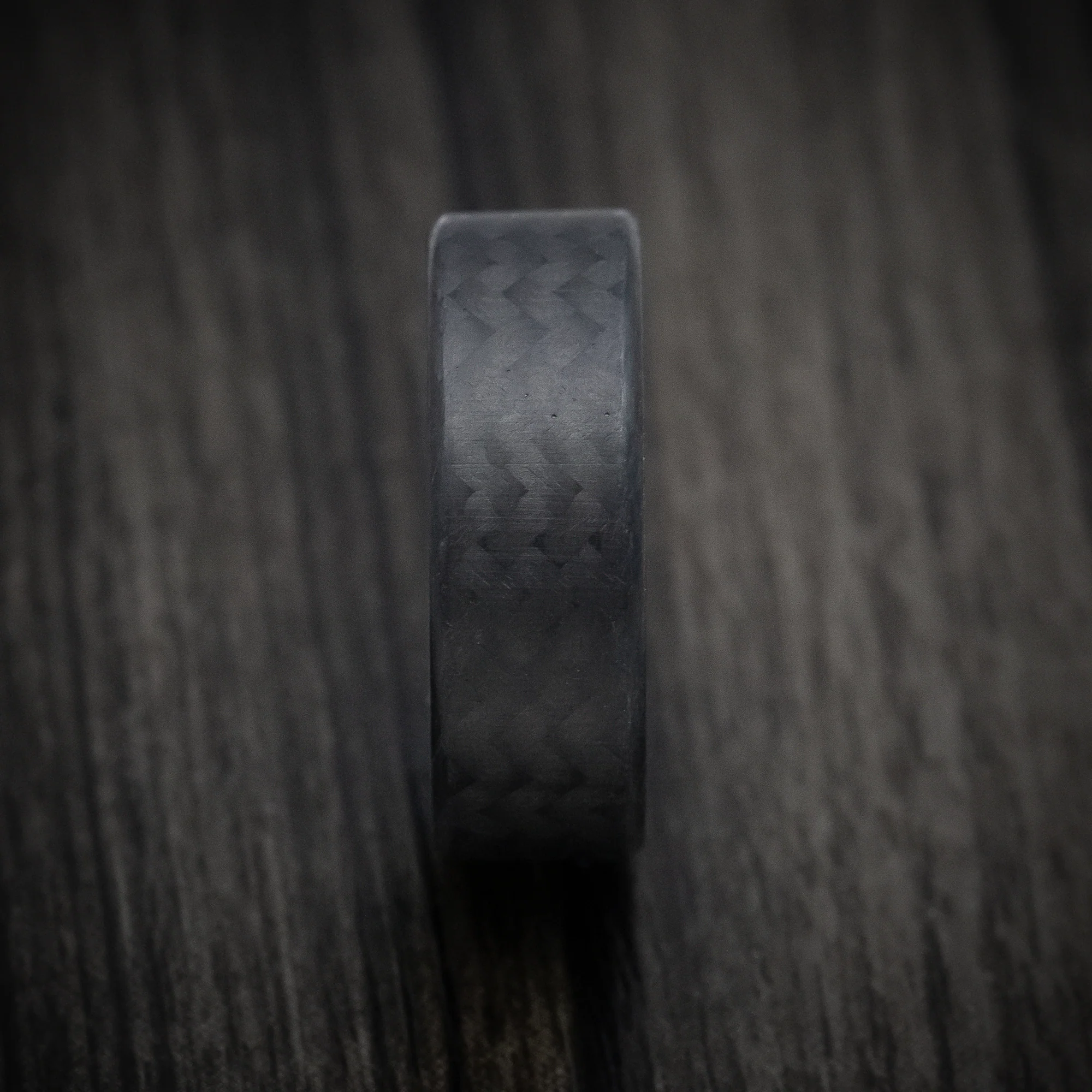 Carbon Fiber Men's Ring with Teal Glow Sleeve - Image 3