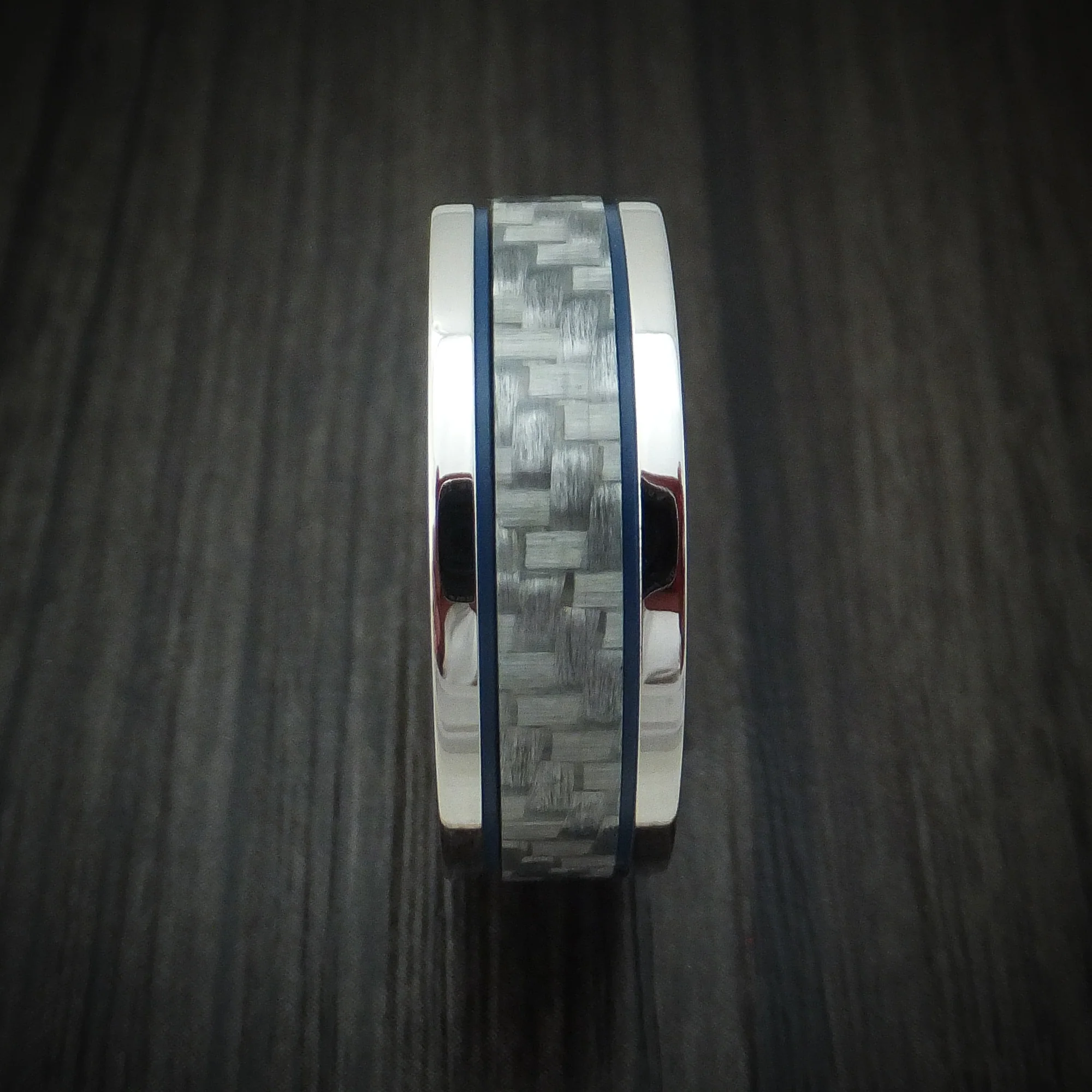 Cobalt Chrome and Carbon Fiber Men's Ring with Cerakote Custom Made - Image 3