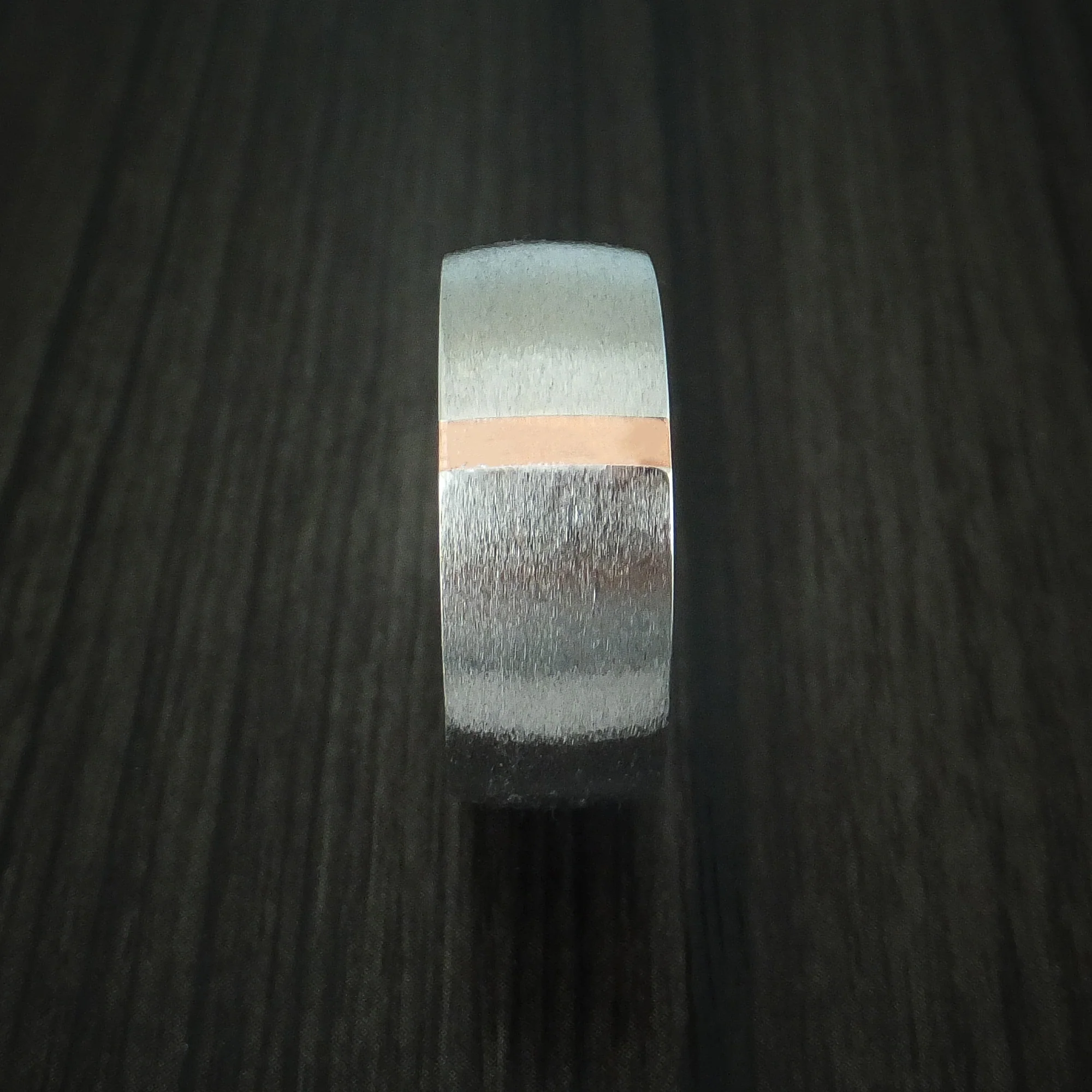 Cobalt Chrome and Copper Men's Ring with Antler Sleeve Custom Made Band - Image 3