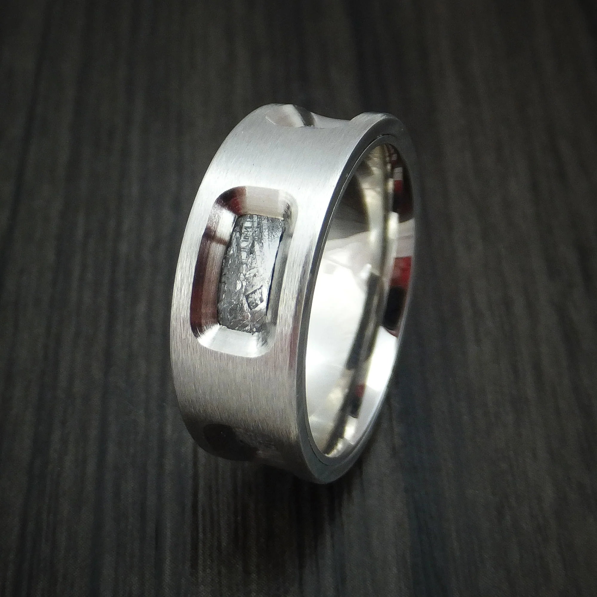 Cobalt Chrome and Gibeon Meteorite Custom Made Men's Band - Image 4