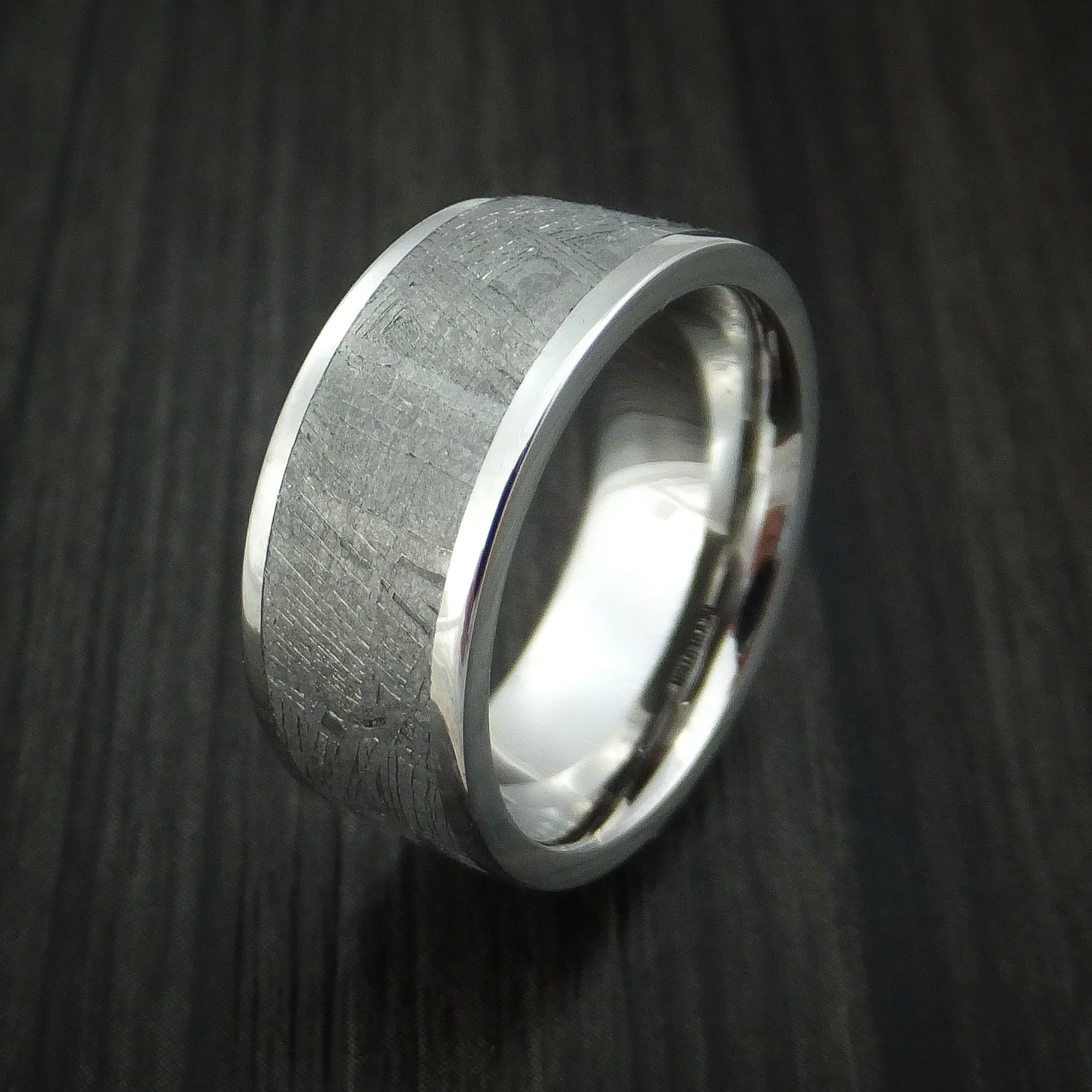 Cobalt Chrome and Gibeon Meteorite Men's Ring Custom Made - Image 4