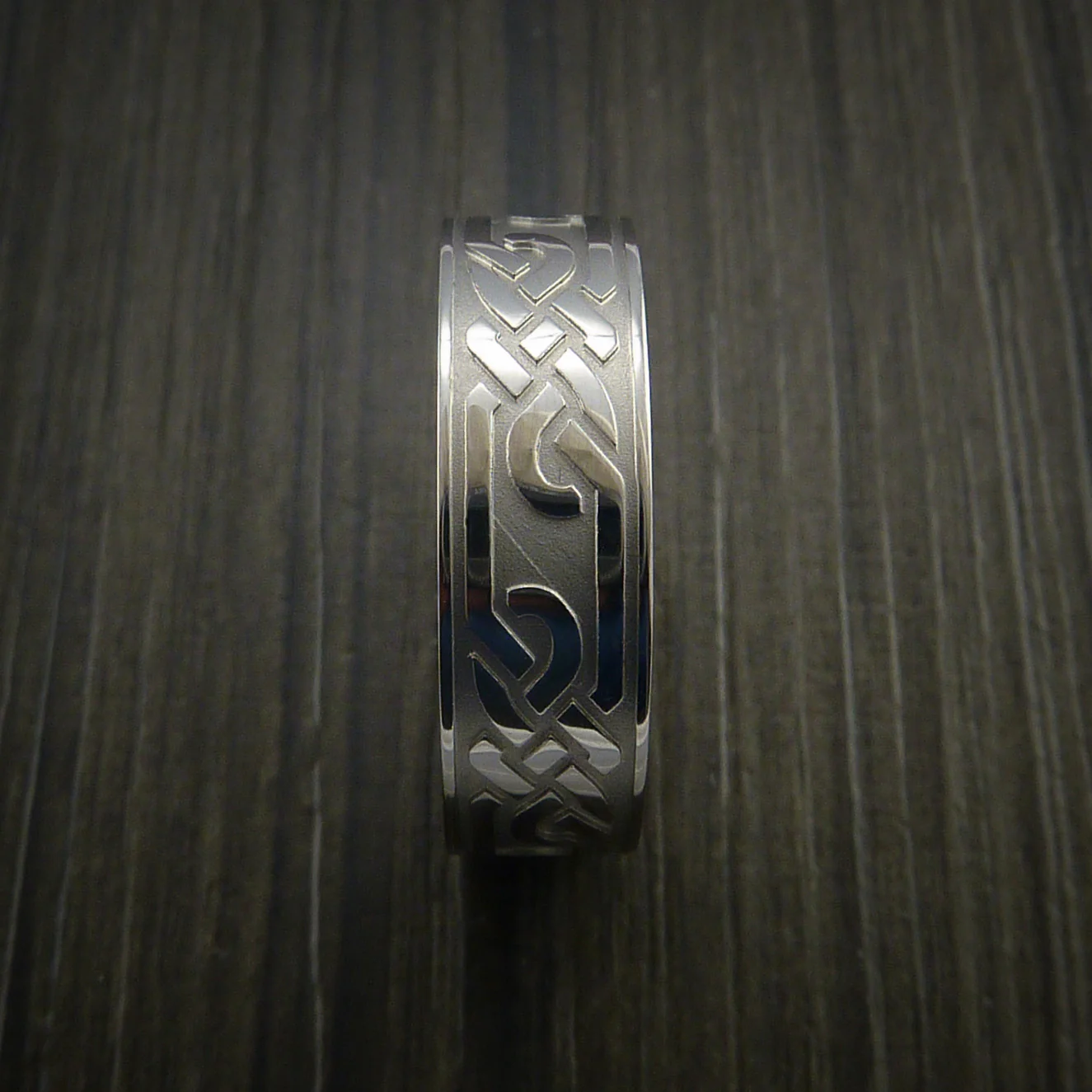 Cobalt Chrome Celtic Loop Wedding Infinity Men's Ring Custom Made - Image 3