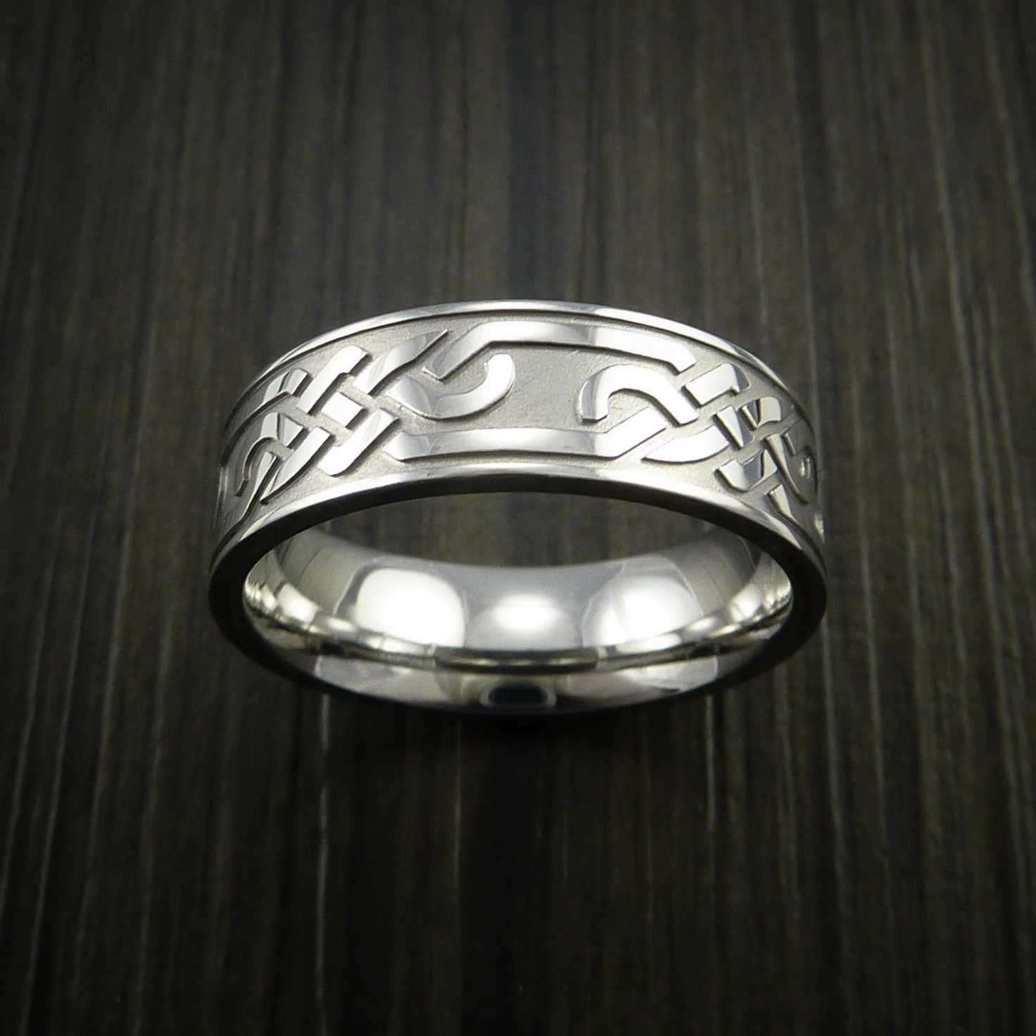 Cobalt Chrome Celtic Loop Wedding Infinity Men's Ring Custom Made - Image 4