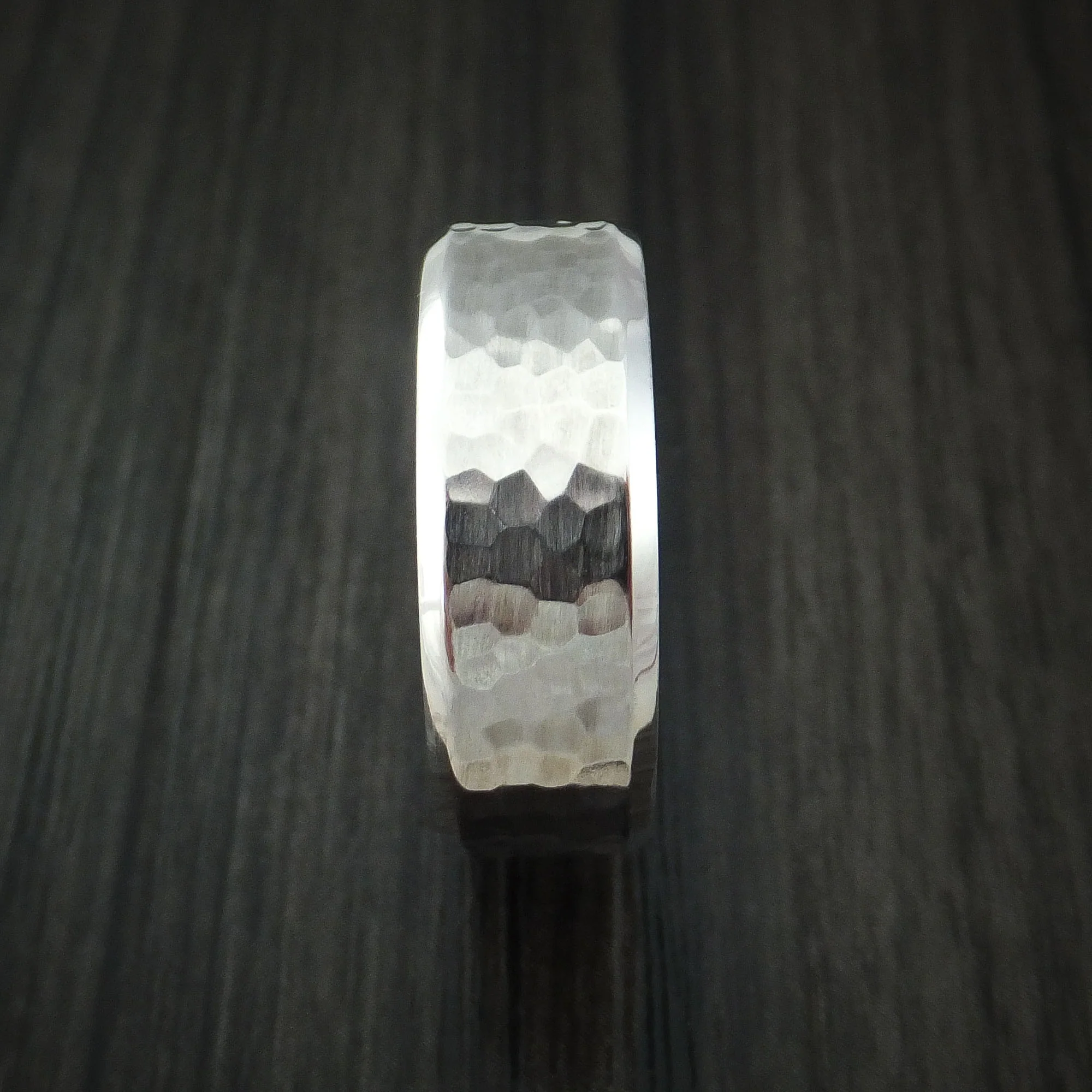 Cobalt Chrome Hammer Finish Wedding Band Engagement Men's Ring - Image 3