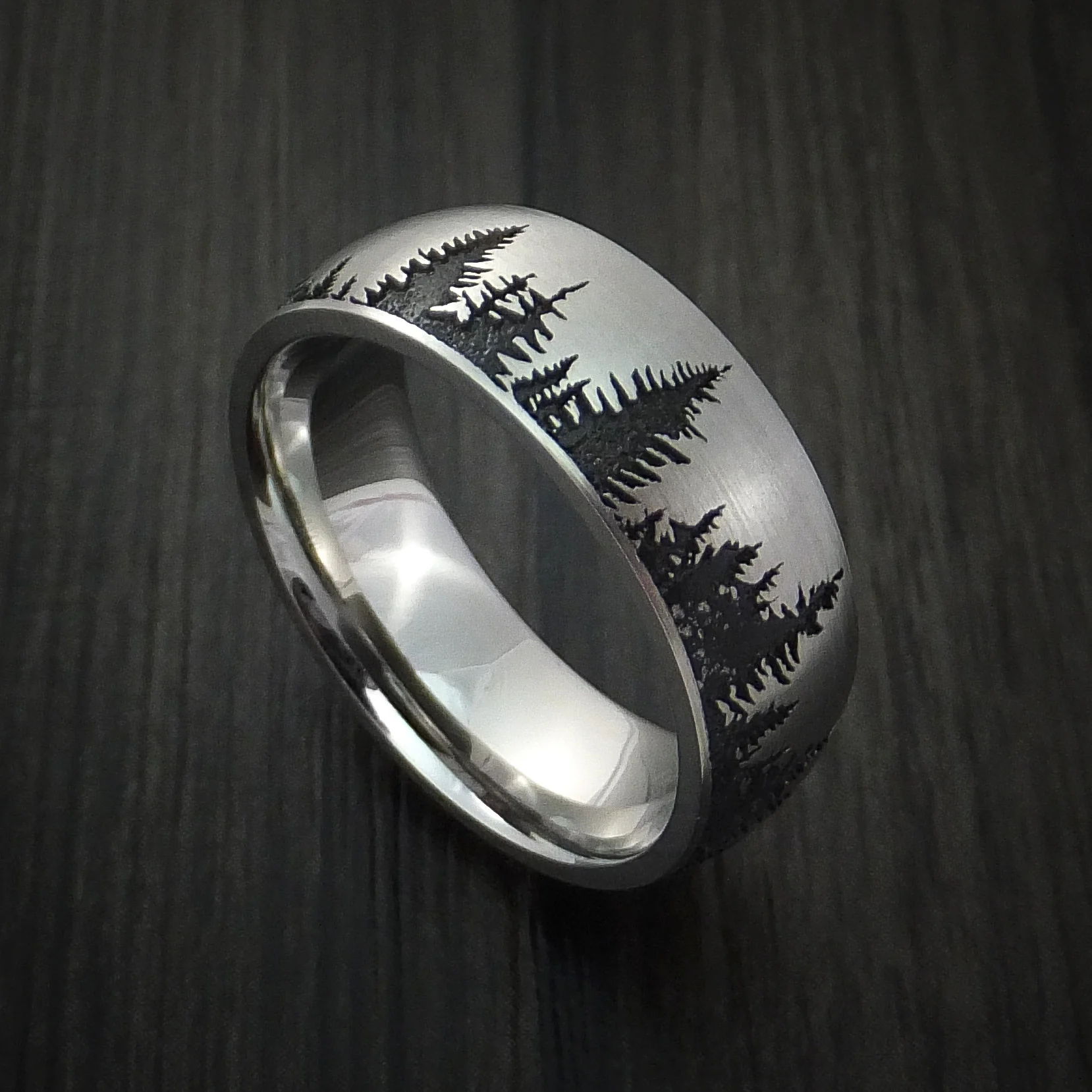 Cobalt Chrome Tree Hunter Men's Ring Custom Made