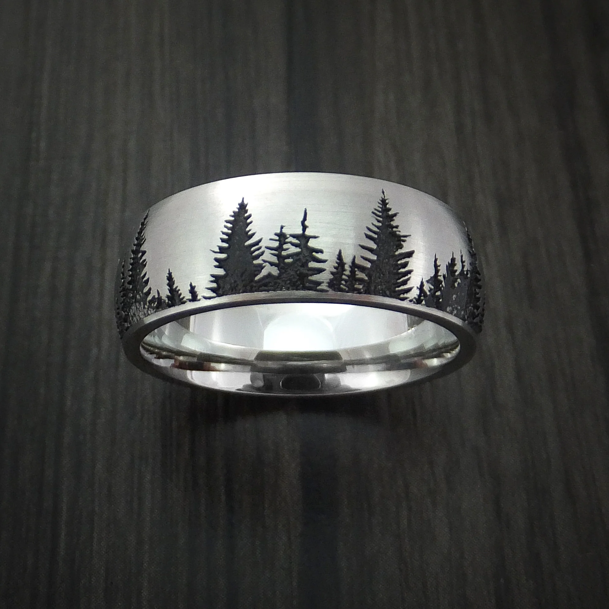 Cobalt Chrome Tree Hunter Men's Ring Custom Made - Image 2