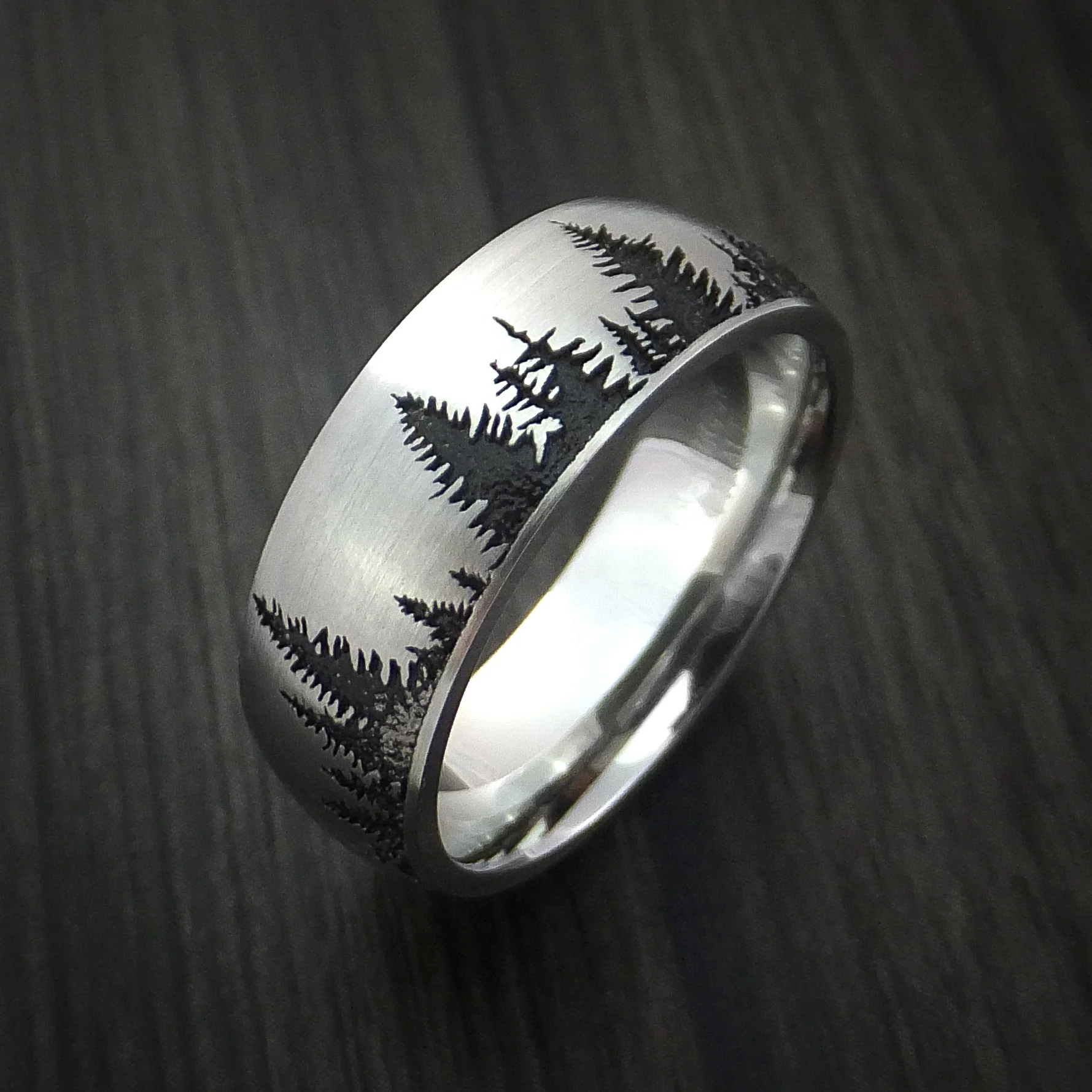 Cobalt Chrome Tree Hunter Men's Ring Custom Made - Image 3