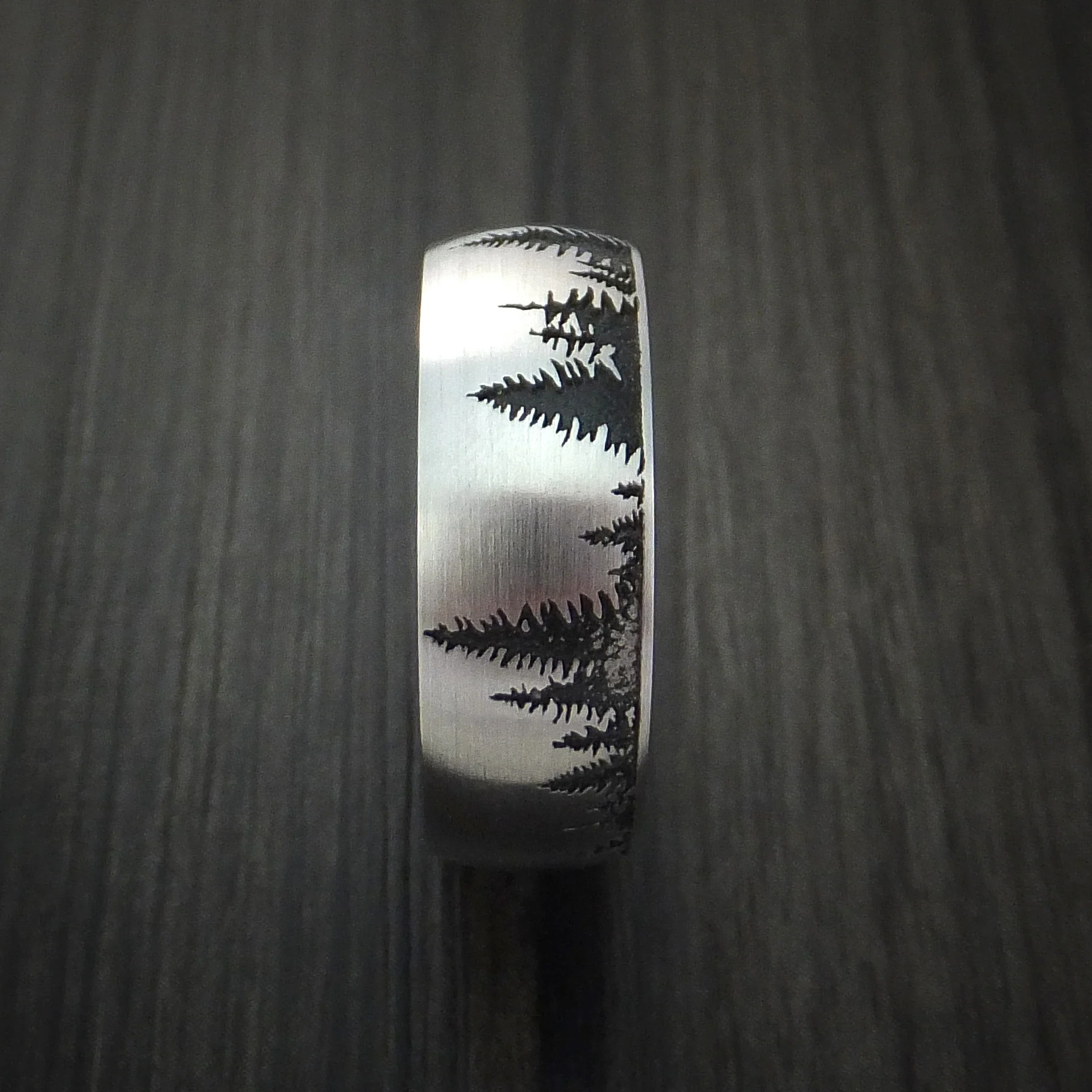 Cobalt Chrome Tree Hunter Men's Ring Custom Made - Image 4