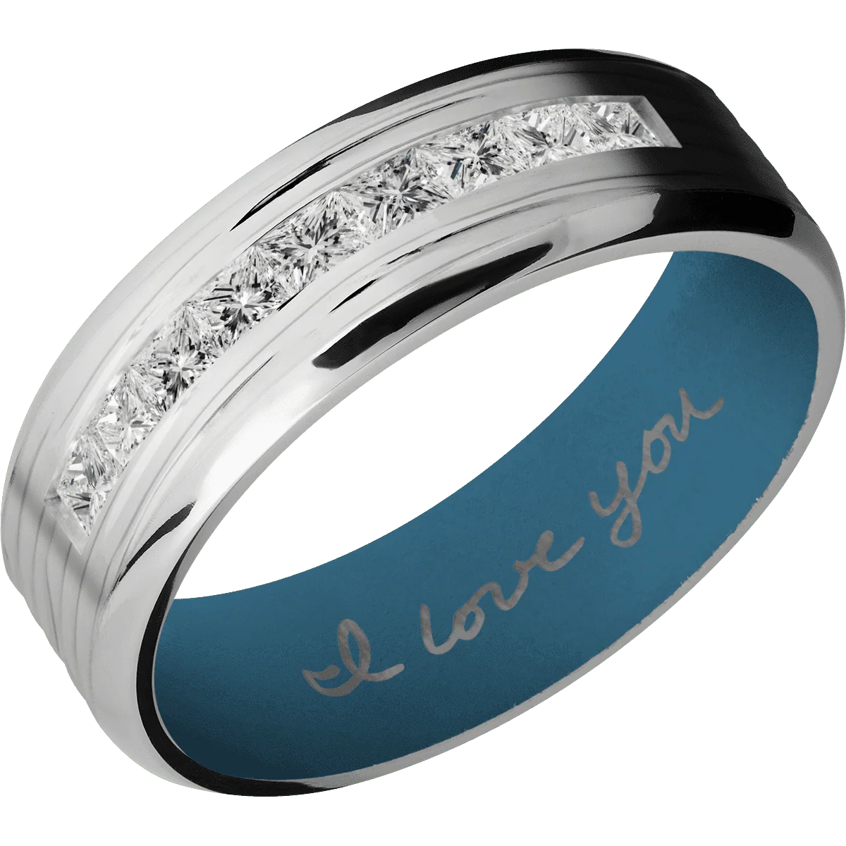 Cobalt Chrome + Treebark3 , Polish Finish + Royal Blue - Image 2