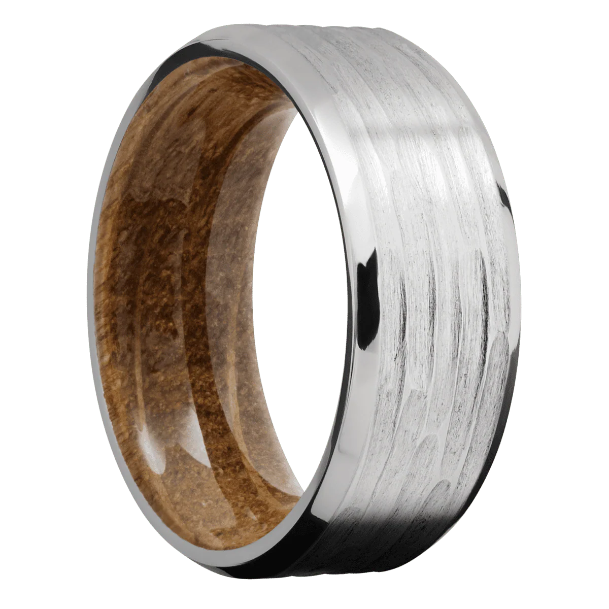 Cobalt Chrome + Treebarkh , Polish Finish + Whiskey Barrel