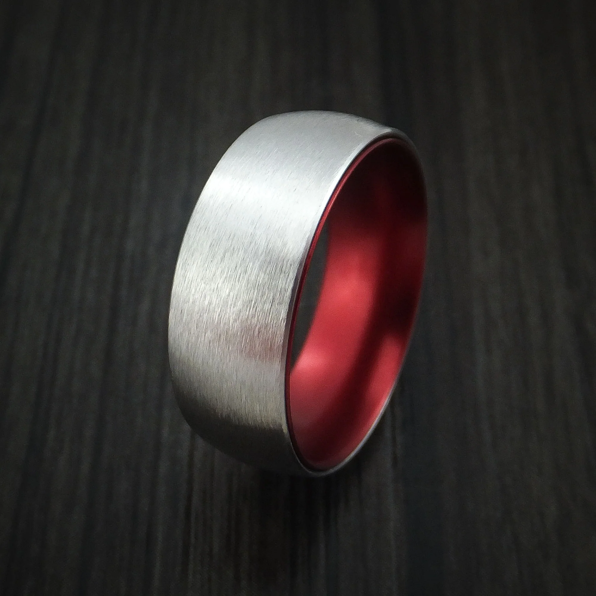 Cobalt Chrome with Red Anodized Sleeve Custom Made Men's Band Choose Your Color - Image 4