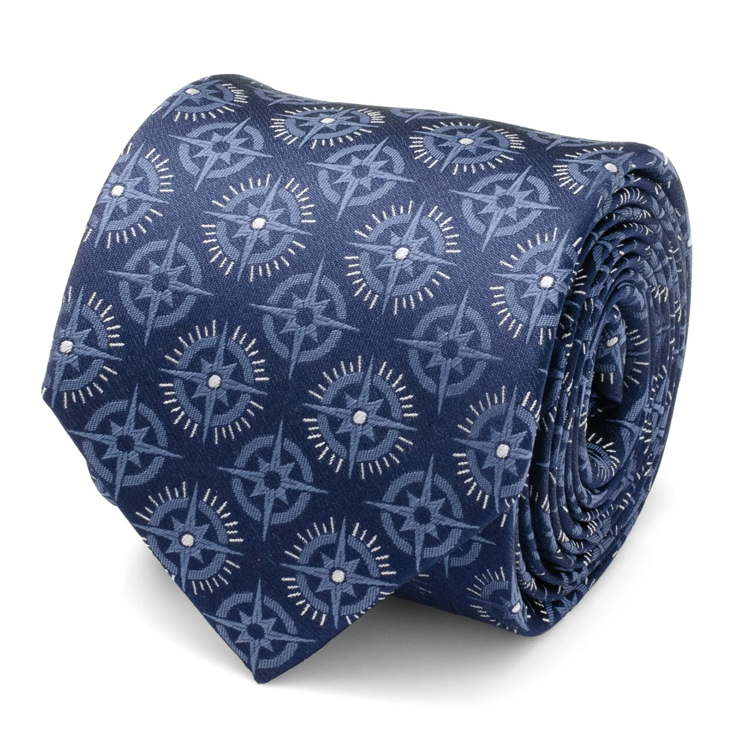 Compass Hidden Message Navy Blue Men's Tie - Image 3