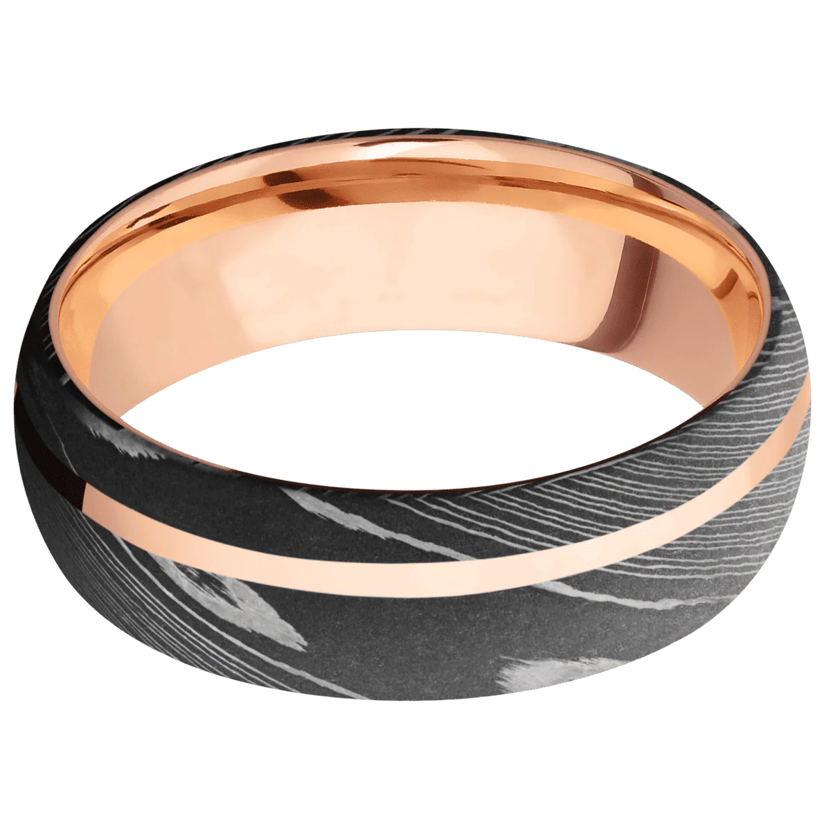 Damascus + Acid Finish + 18K Rose Gold - Image 3