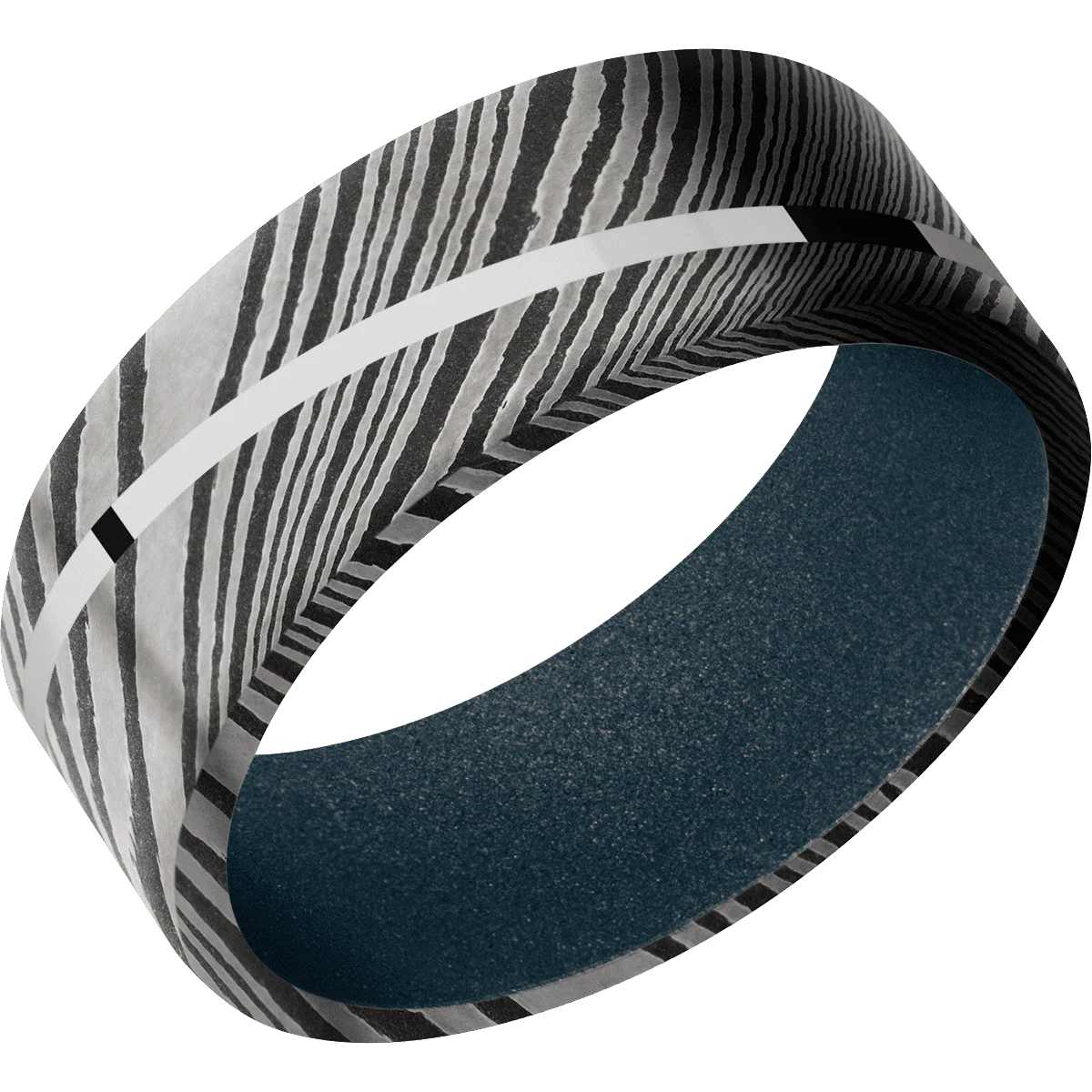 Damascus + Acid Finish + Blue Titanium - Image 2