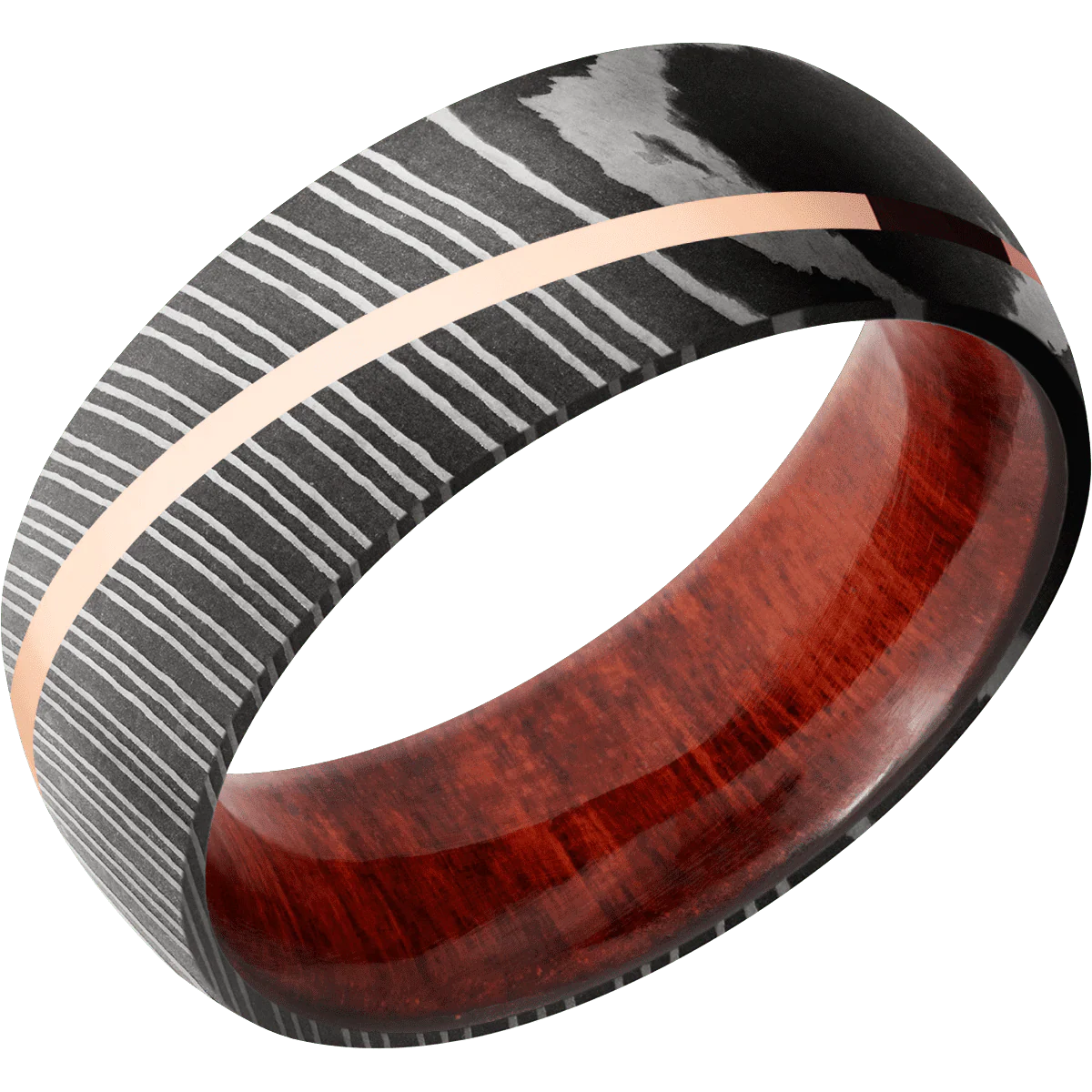Damascus + Acid Finish + Red Heart - Image 2