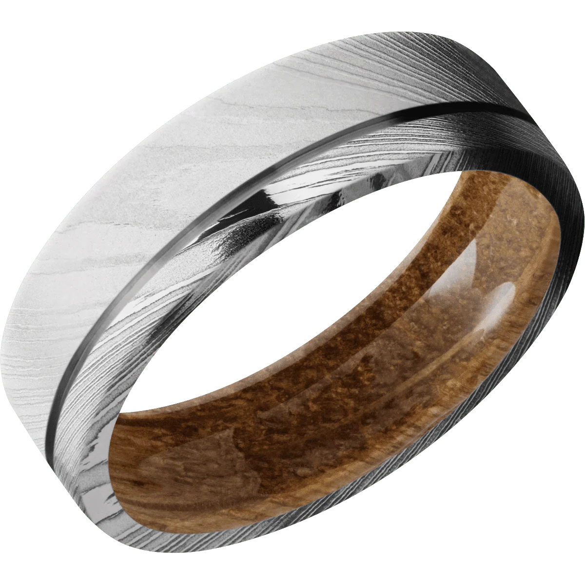 Damascus + Bead , Polish Finish + Whiskey Barrel - Image 2