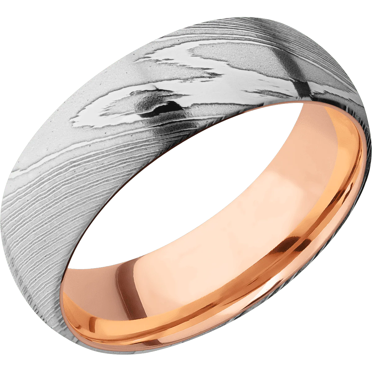 Damascus + Polish Finish + 14K Rose Gold - Image 2