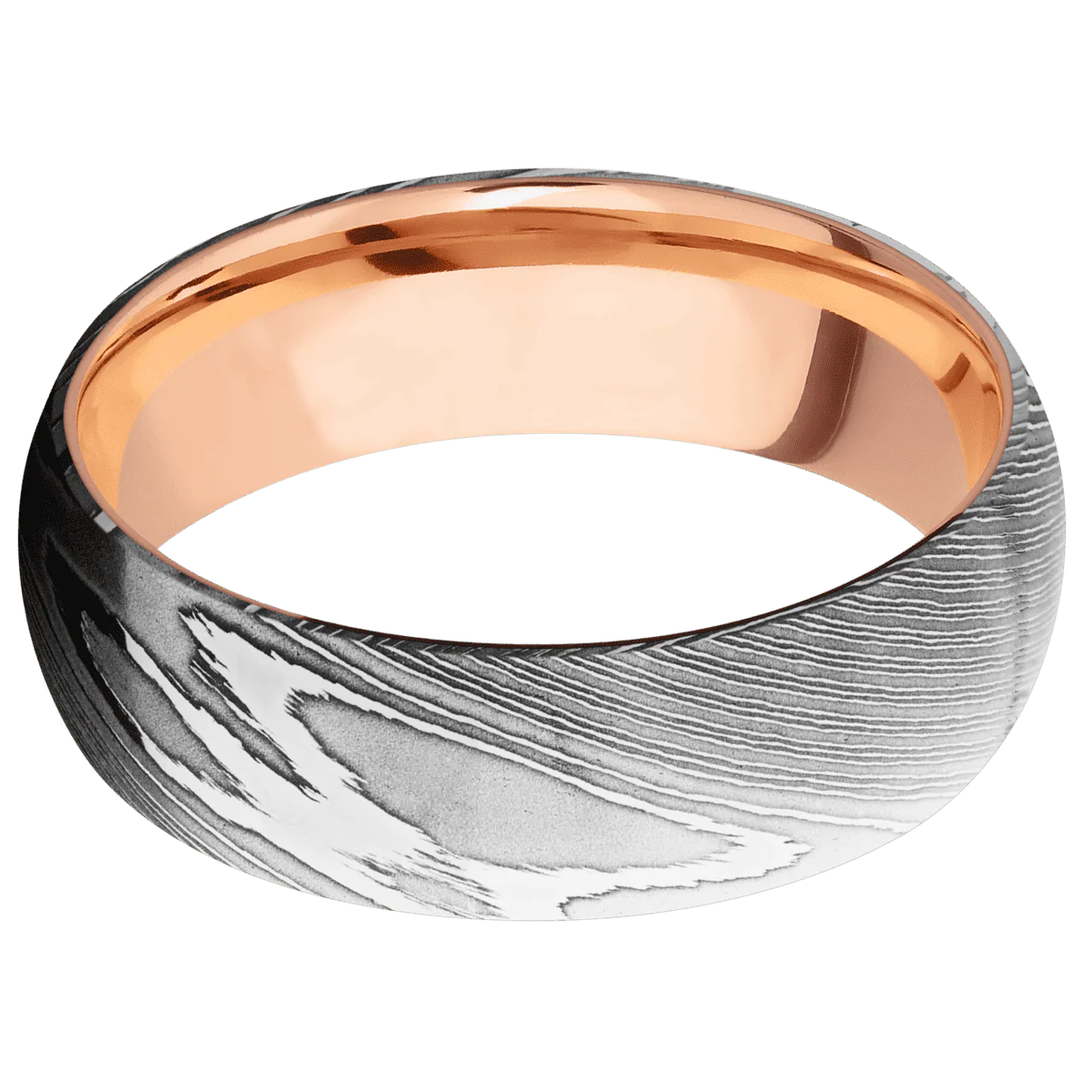 Damascus + Polish Finish + 14K Rose Gold - Image 3