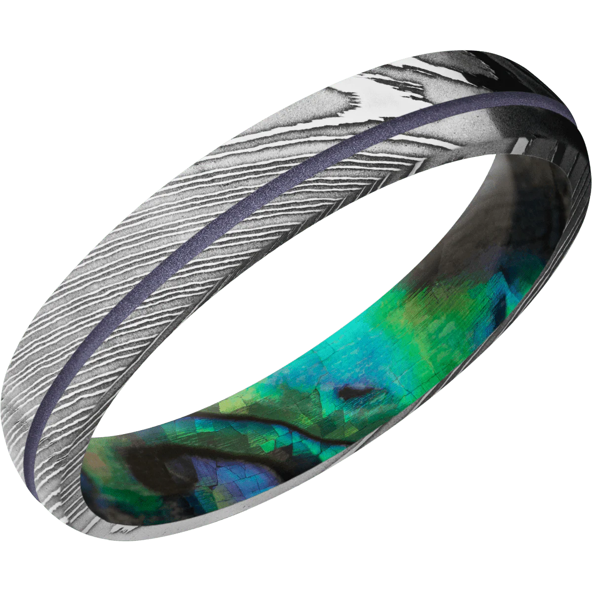 Damascus + Polish Finish + Abalone - Image 2