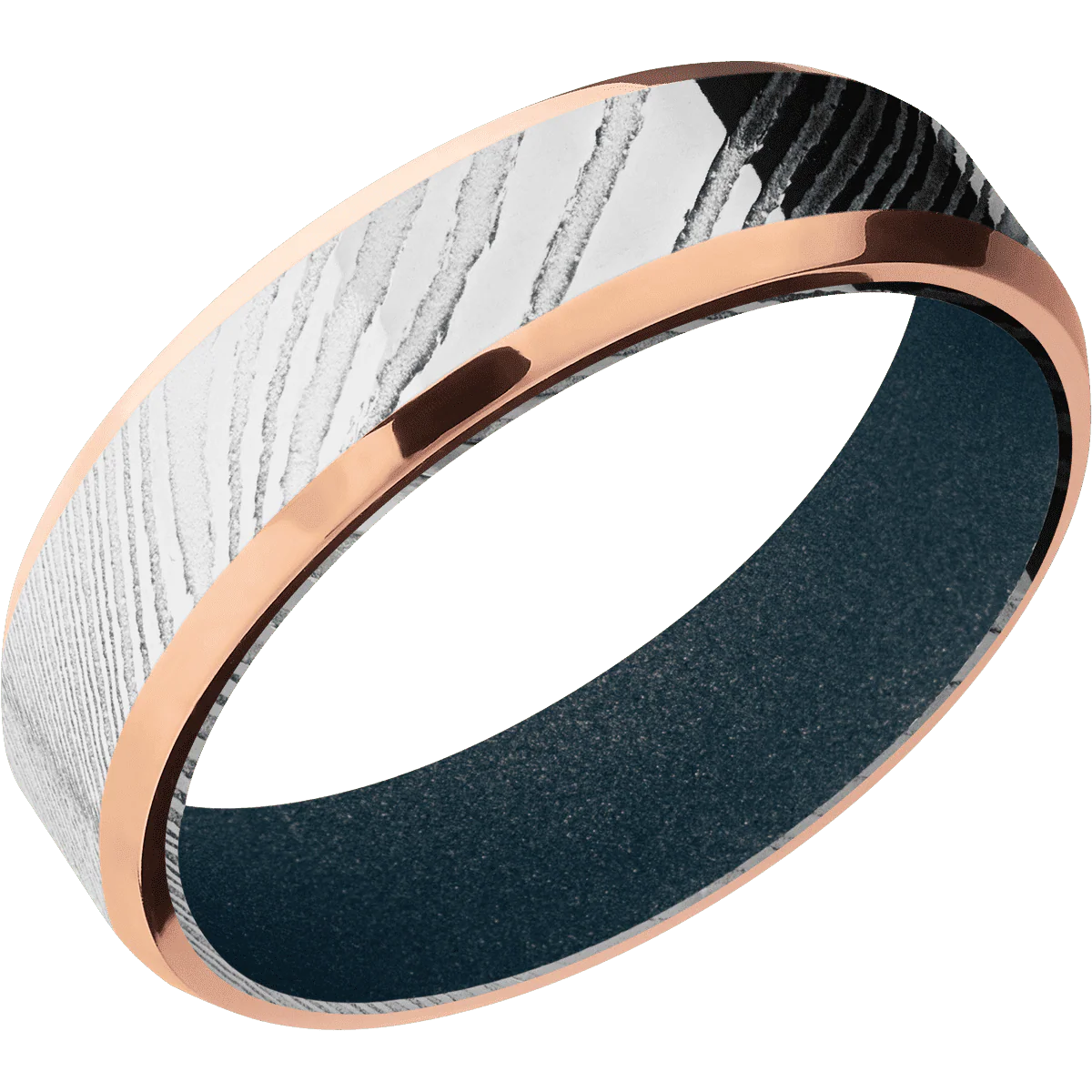Damascus + Polish Finish + Blue Titanium - Image 2