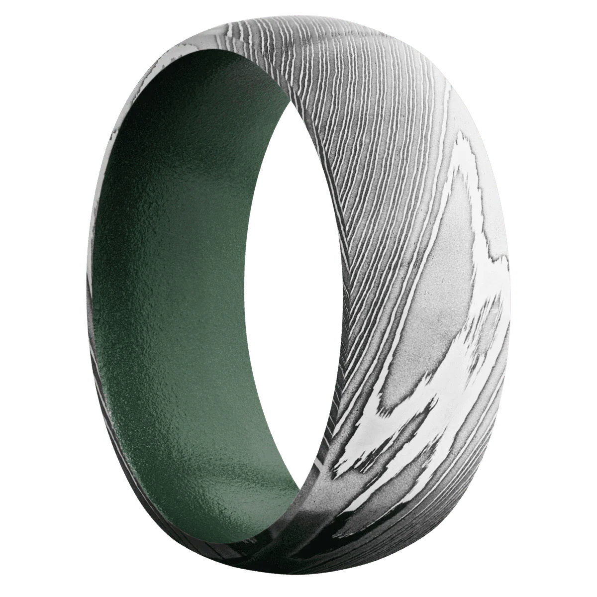 Damascus + Polish Finish + Eastern Green