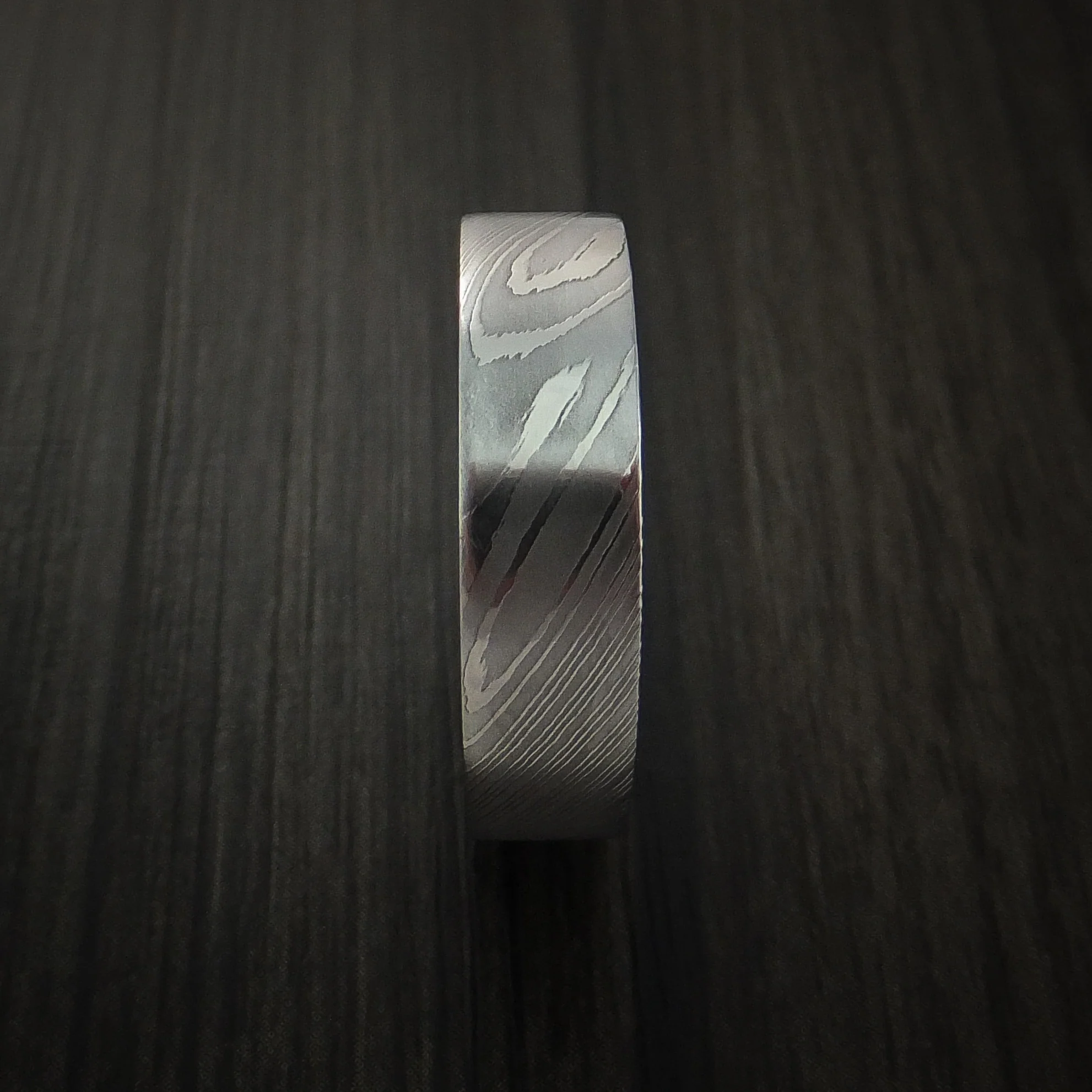 Damascus Steel Men's Ring Wedding Band Genuine Craftsmanship - Image 3