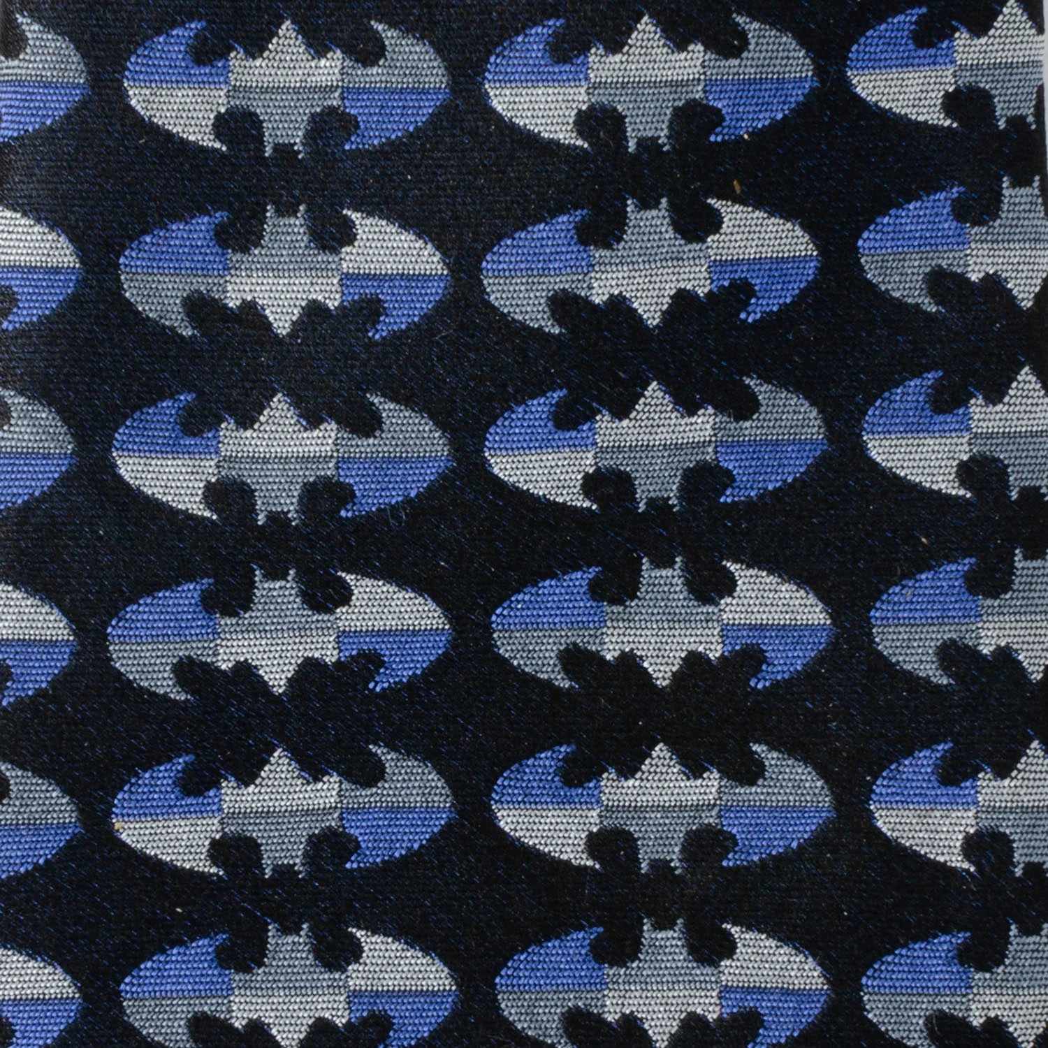DC Batman Blue Blocked Black Men's Tie - Image 4