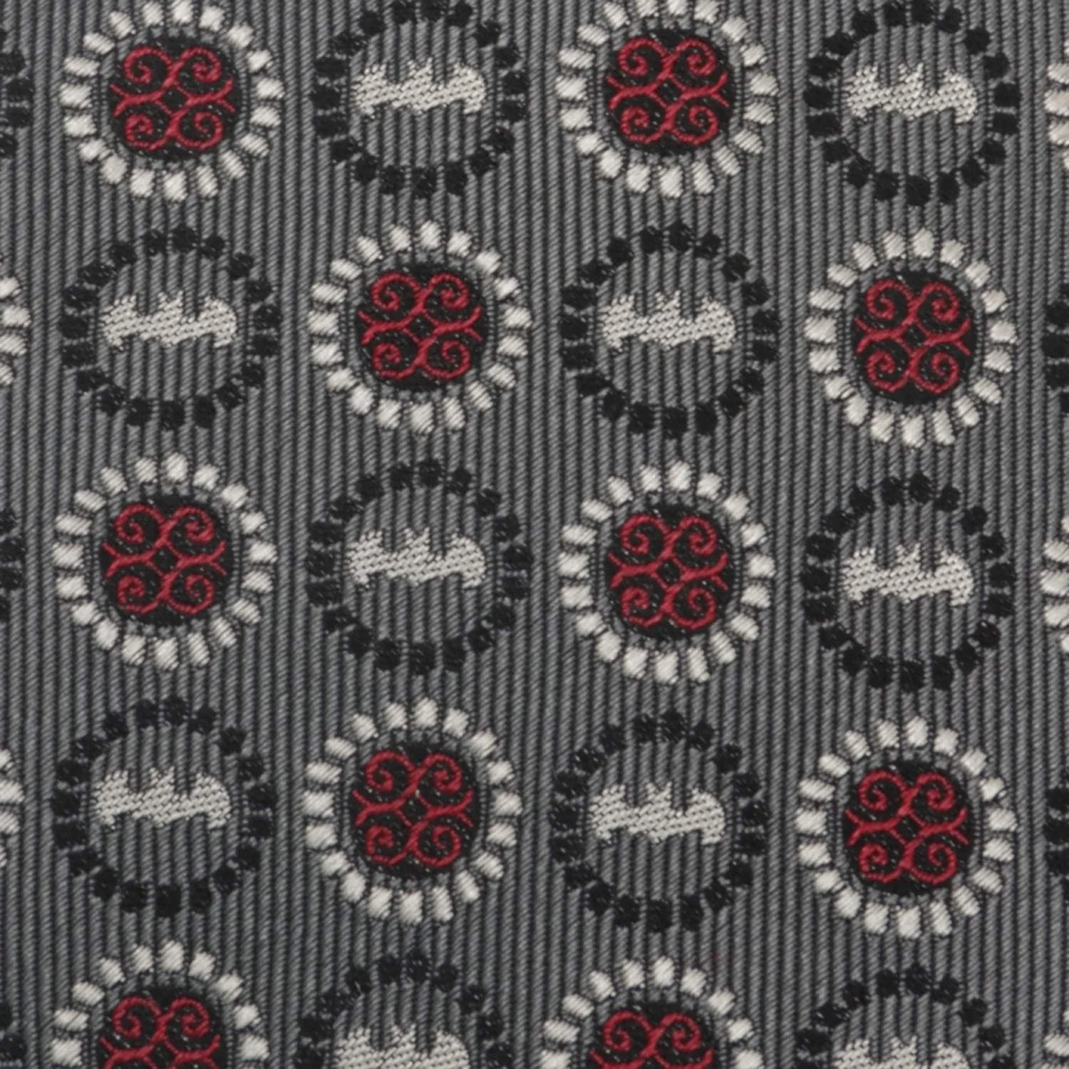 DC Batman Medallion Symbol Charcoal Silk Men's Tie - Image 5