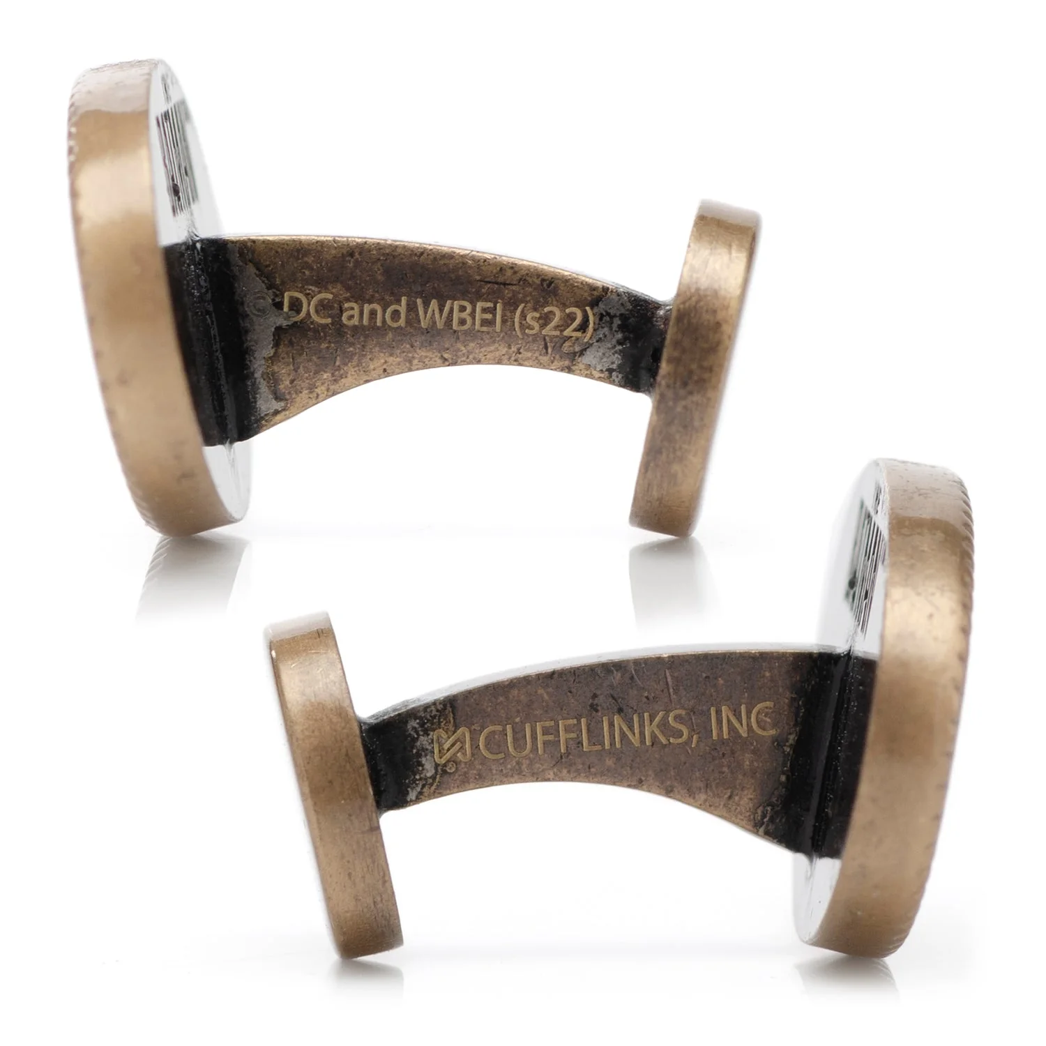 DC Batman Wayne Monogram Gold Cufflinks - Image 4