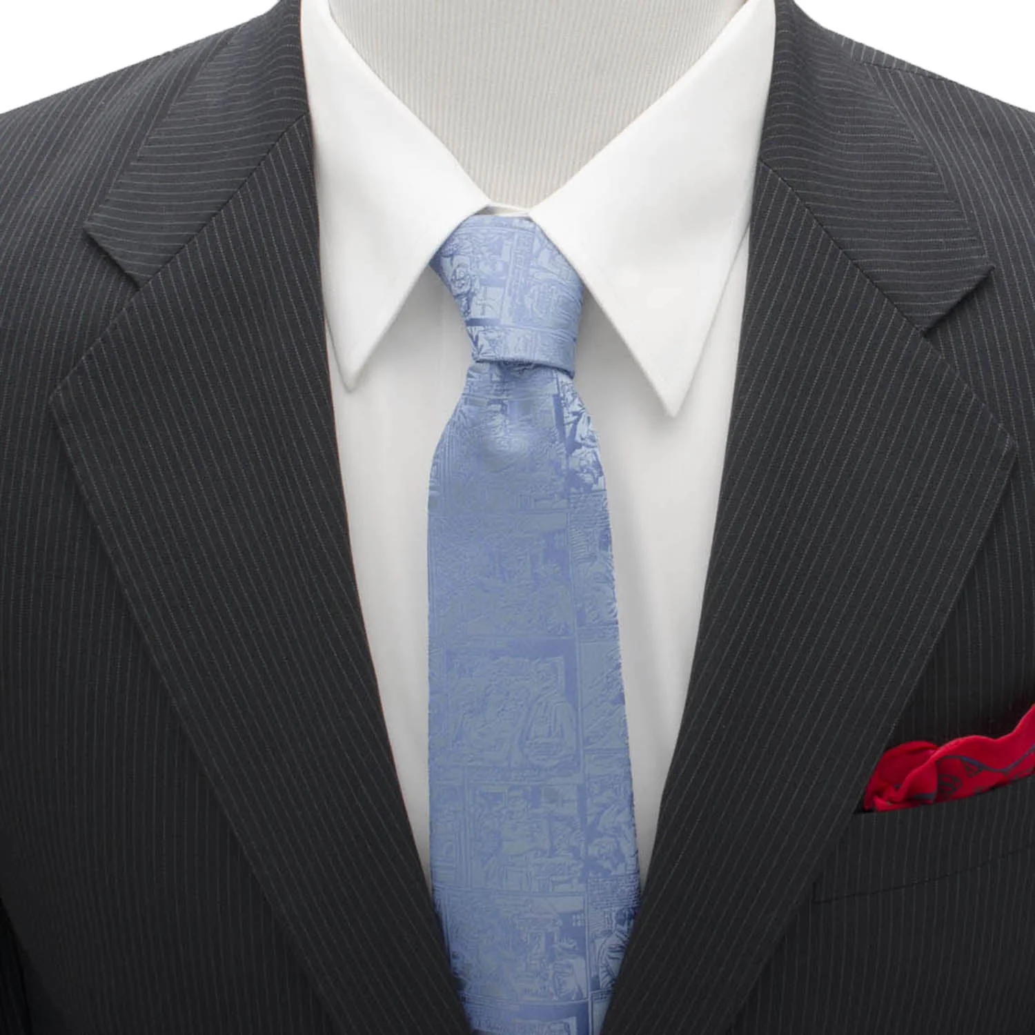 DC Superman Comic Blue Mens Tie - Image 2