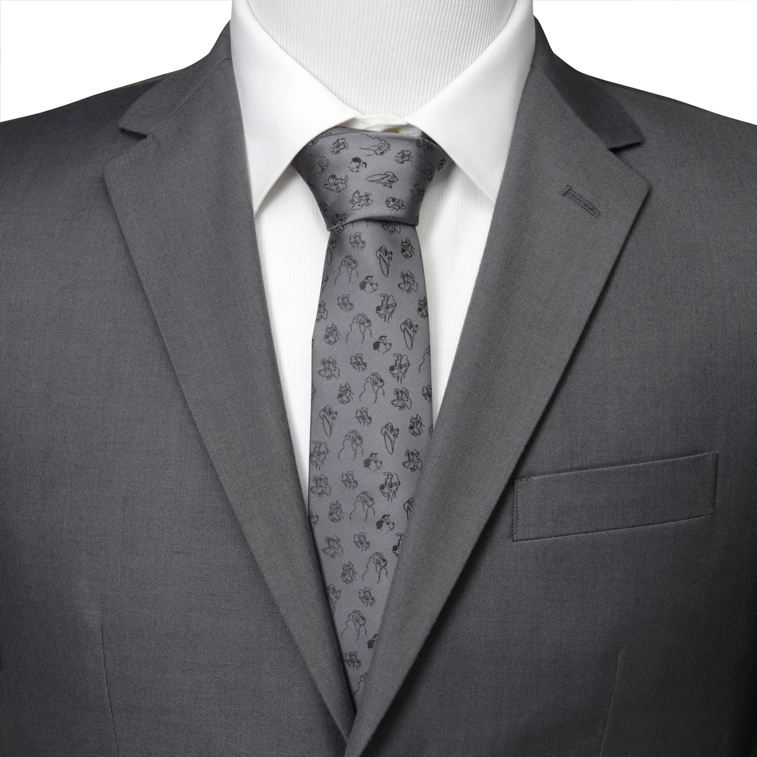 Disney Dogs Gray Men's Tie - Image 2