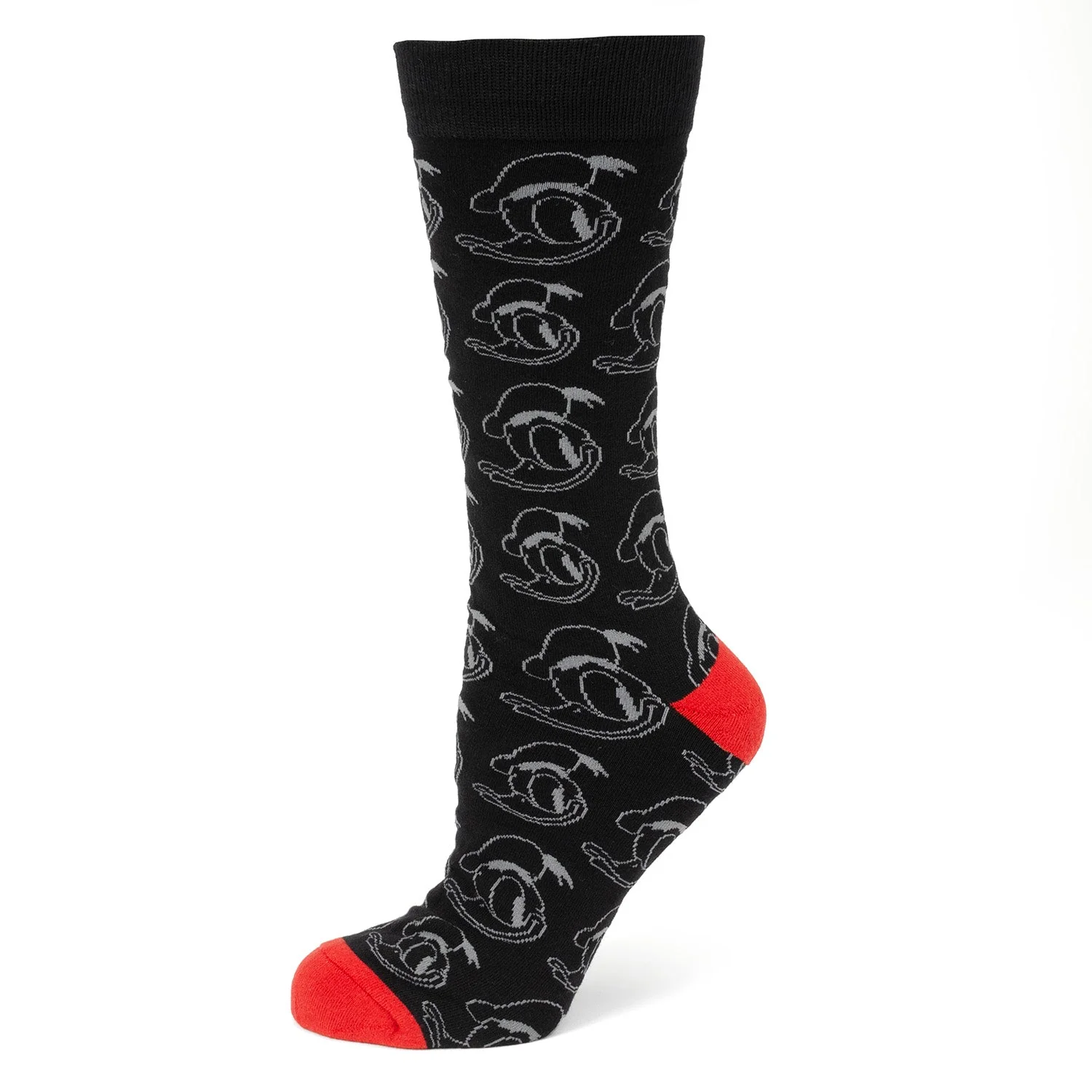 Disney Donald Duck Patterned Black Socks and Mickey Mouse Blue Lapel Pin Gift Set - Image 2
