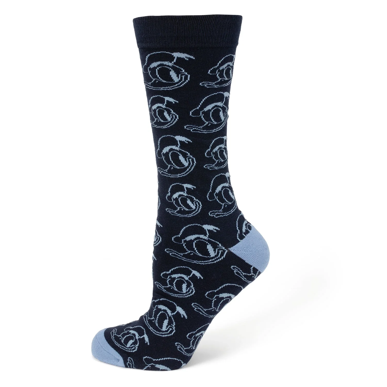 Disney Donald Duck Patterned Blue Socks and Mickey Mouse Blue Lapel Pin Gift Set - Image 2