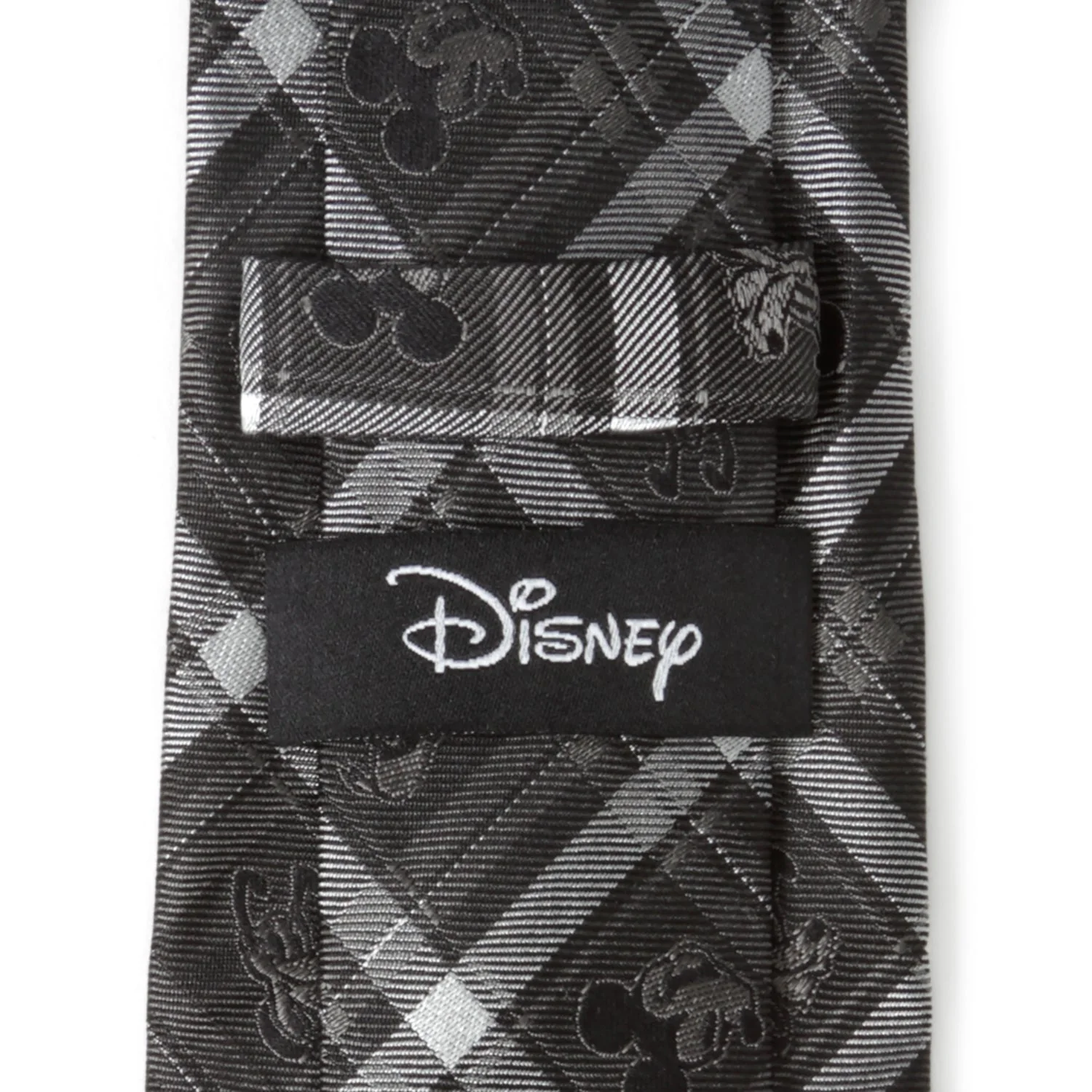 Disney Mickey and Friends Charcoal Plaid Men's Tie - Image 5