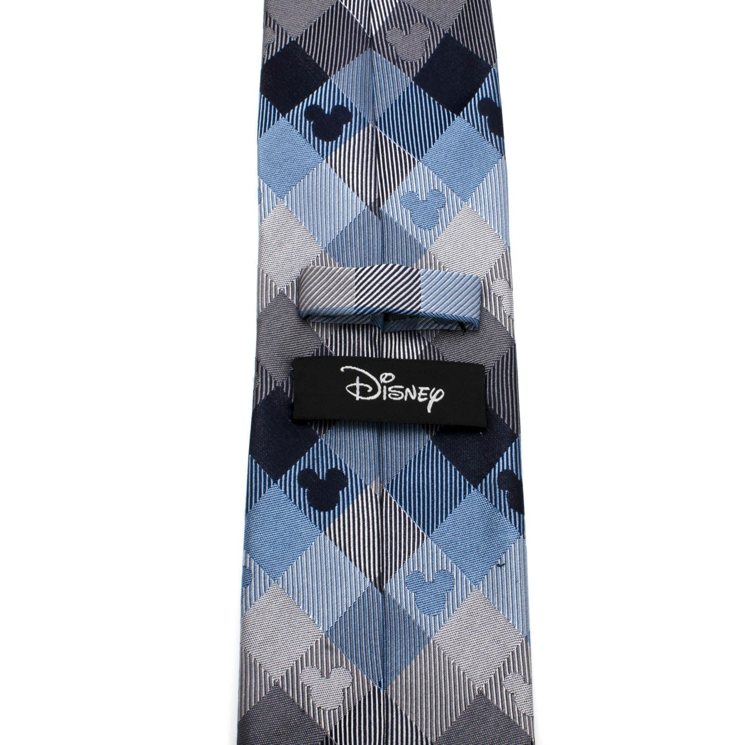 Disney Mickey Mouse Blue Plaid Mens Tie - Image 4