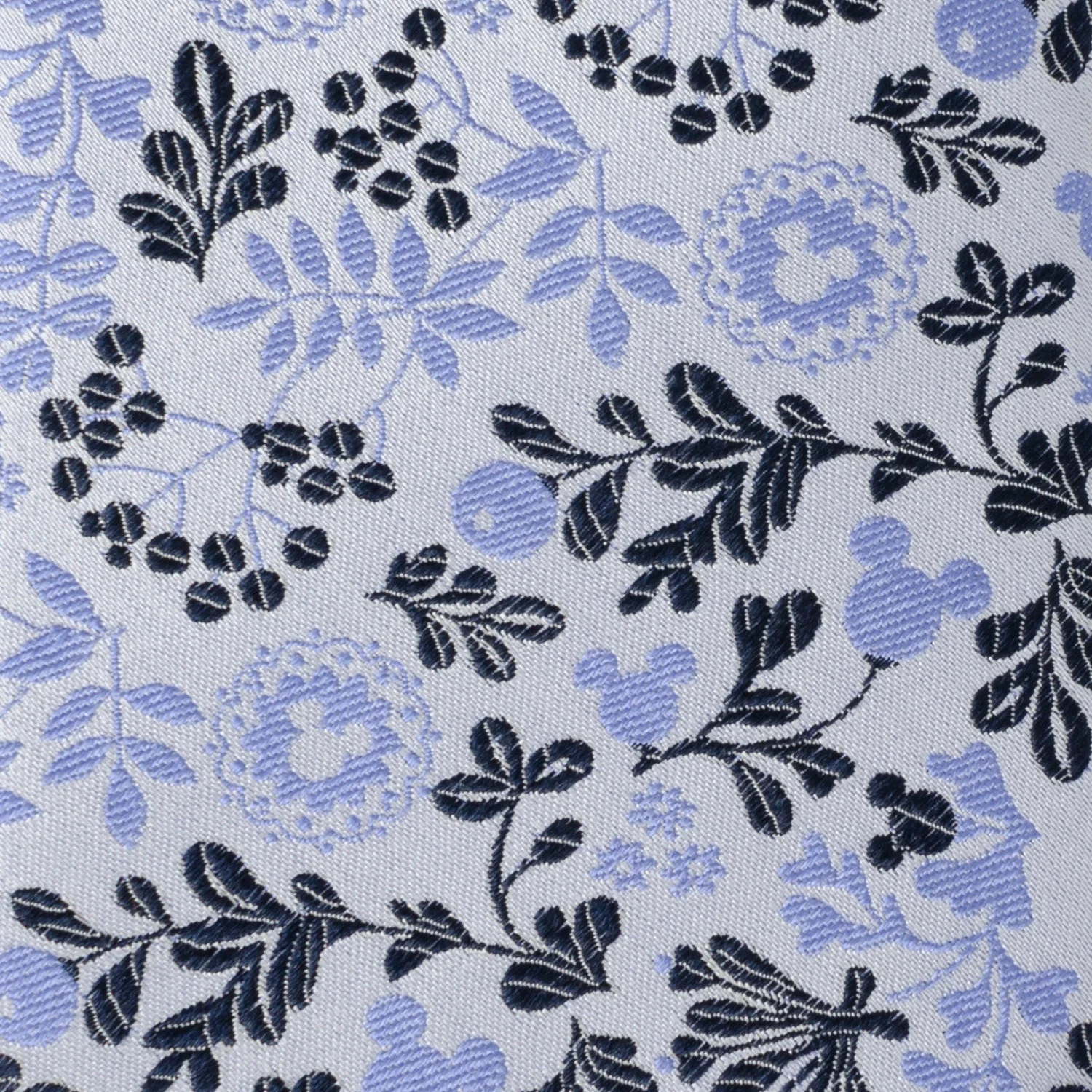 Disney Mickey Mouse Floral Silhouette Blue and White Tie - Image 4