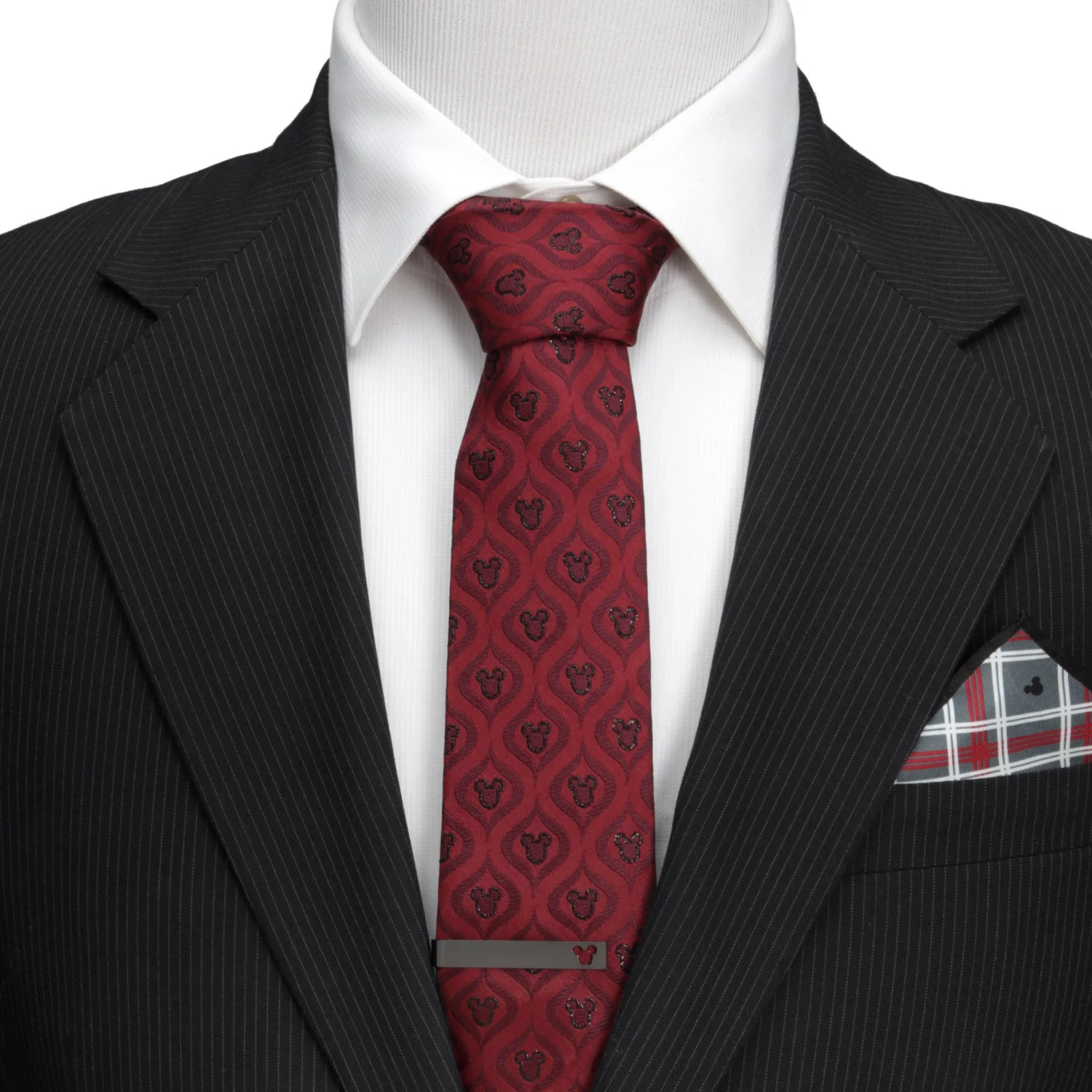 Disney Mickey Mouse Holiday Metallic Black Silk Men's Tie - Image 2