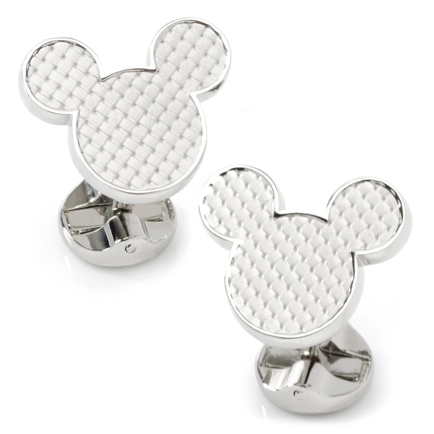 Disney Mickey Mouse Silhouette Basket Weave Cufflinks - Image 2