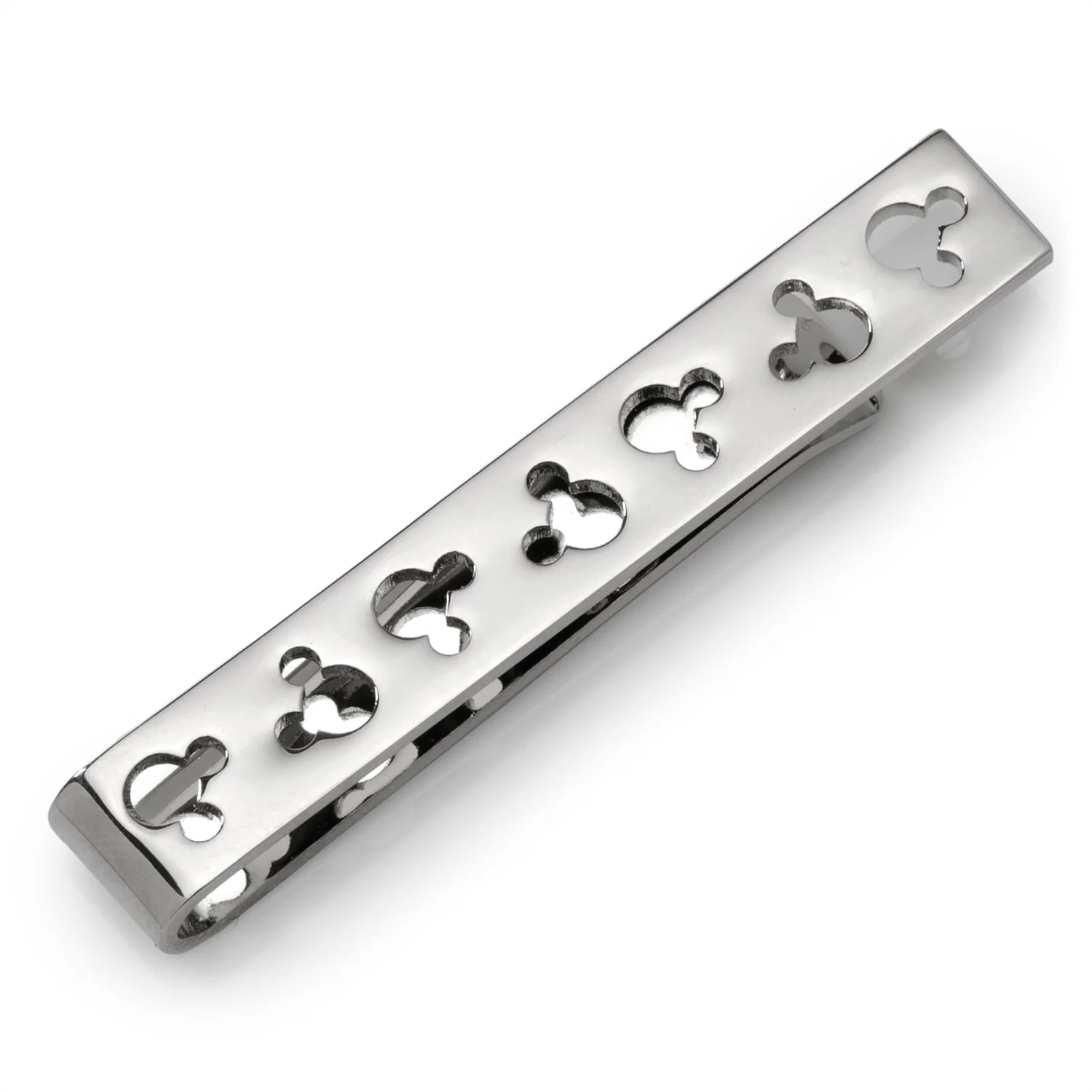 Disney Mickey Mouse Silhouette Cutout Silver Tie Bar