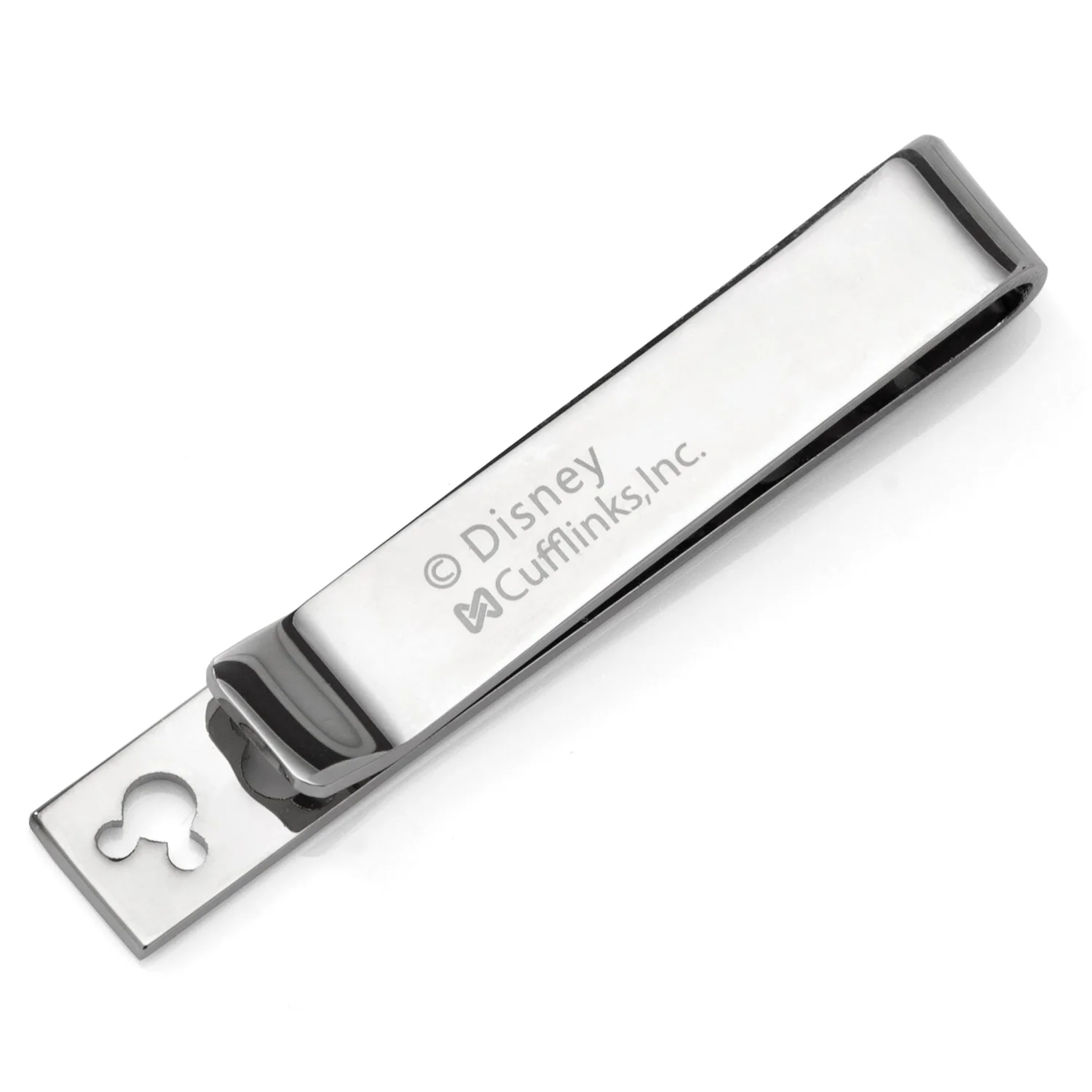 Disney Mickey Mouse Silhouette Cutout Silver Tie Bar - Image 3