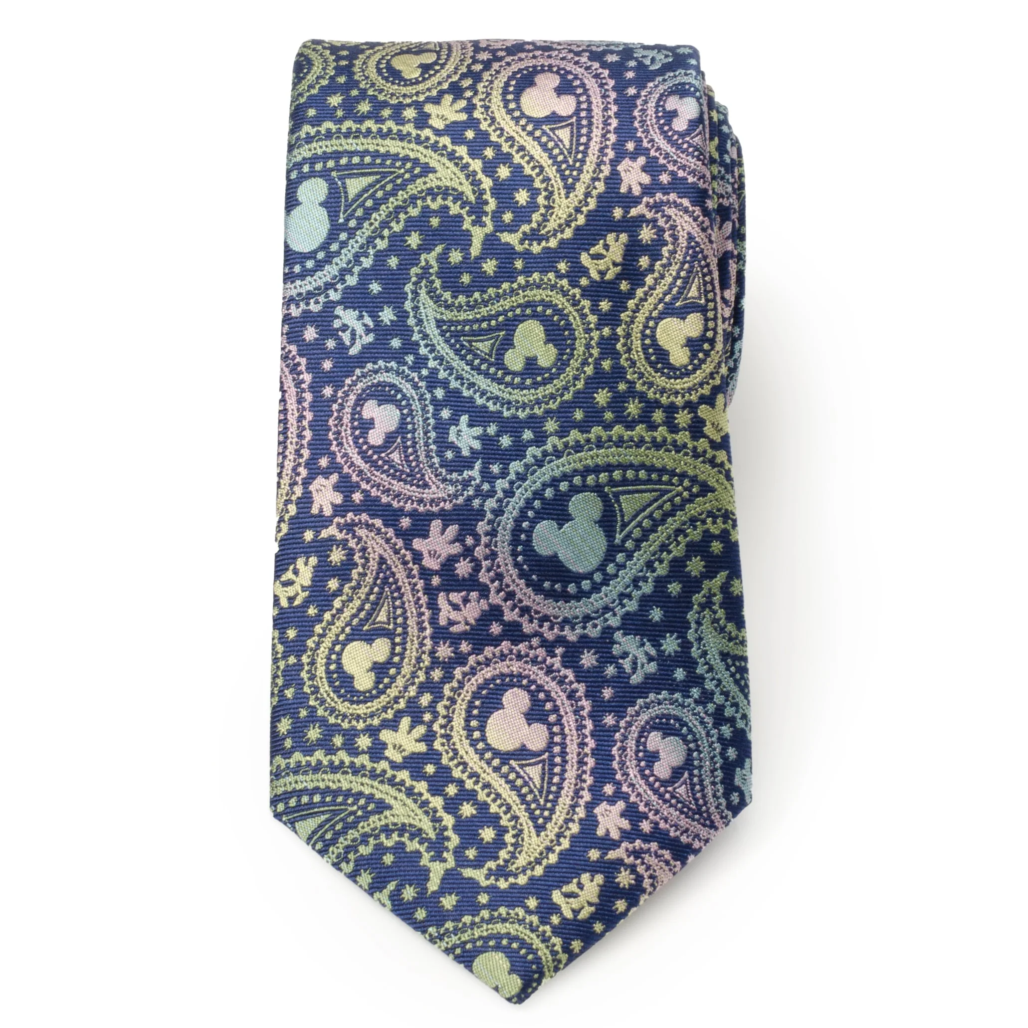 Disney Mickey Mouse Silhouette Iridescent Paisley Navy Tie - Image 3