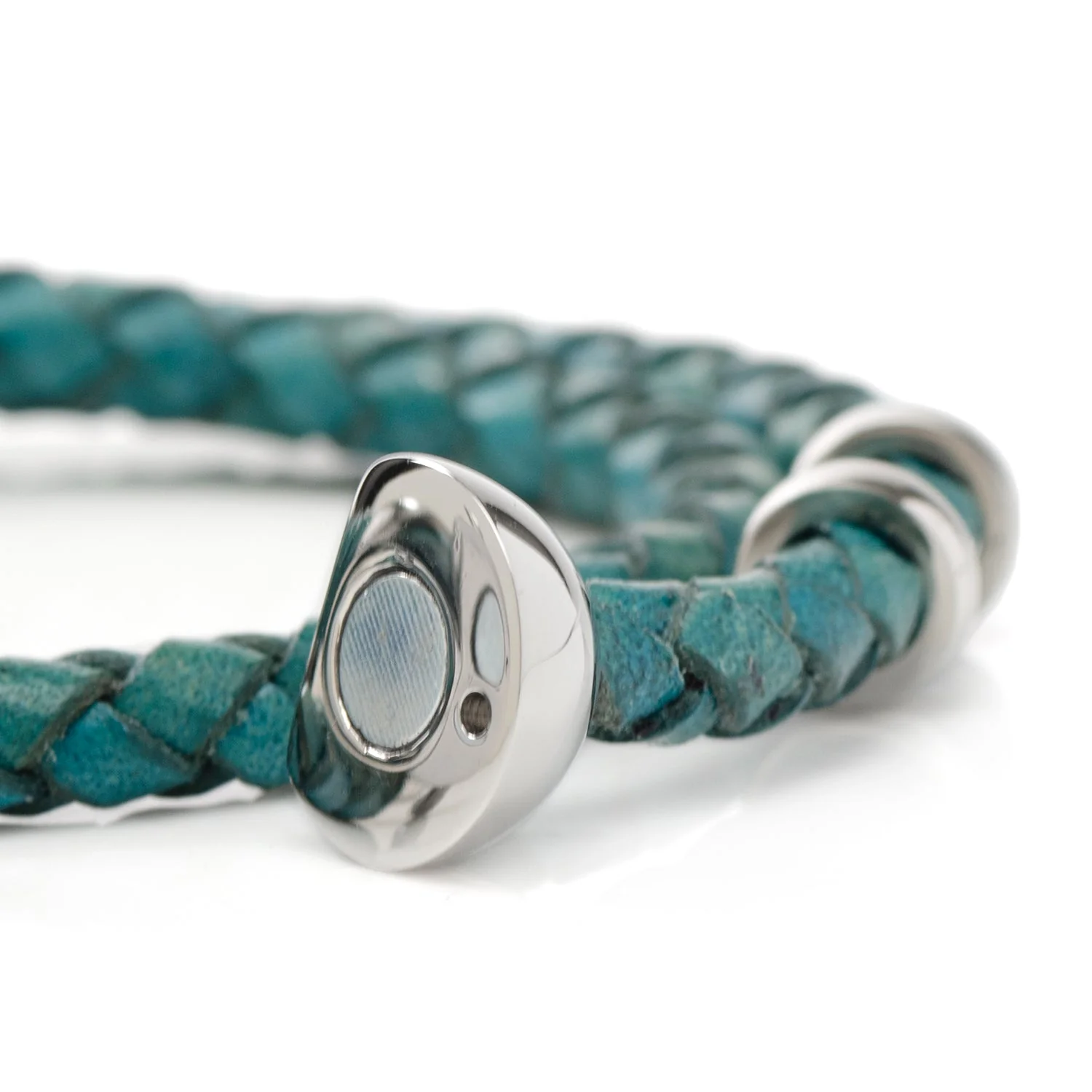 Disney Mickey Mouse Silhouette Teal Leather Wrap Bracelet - Image 5