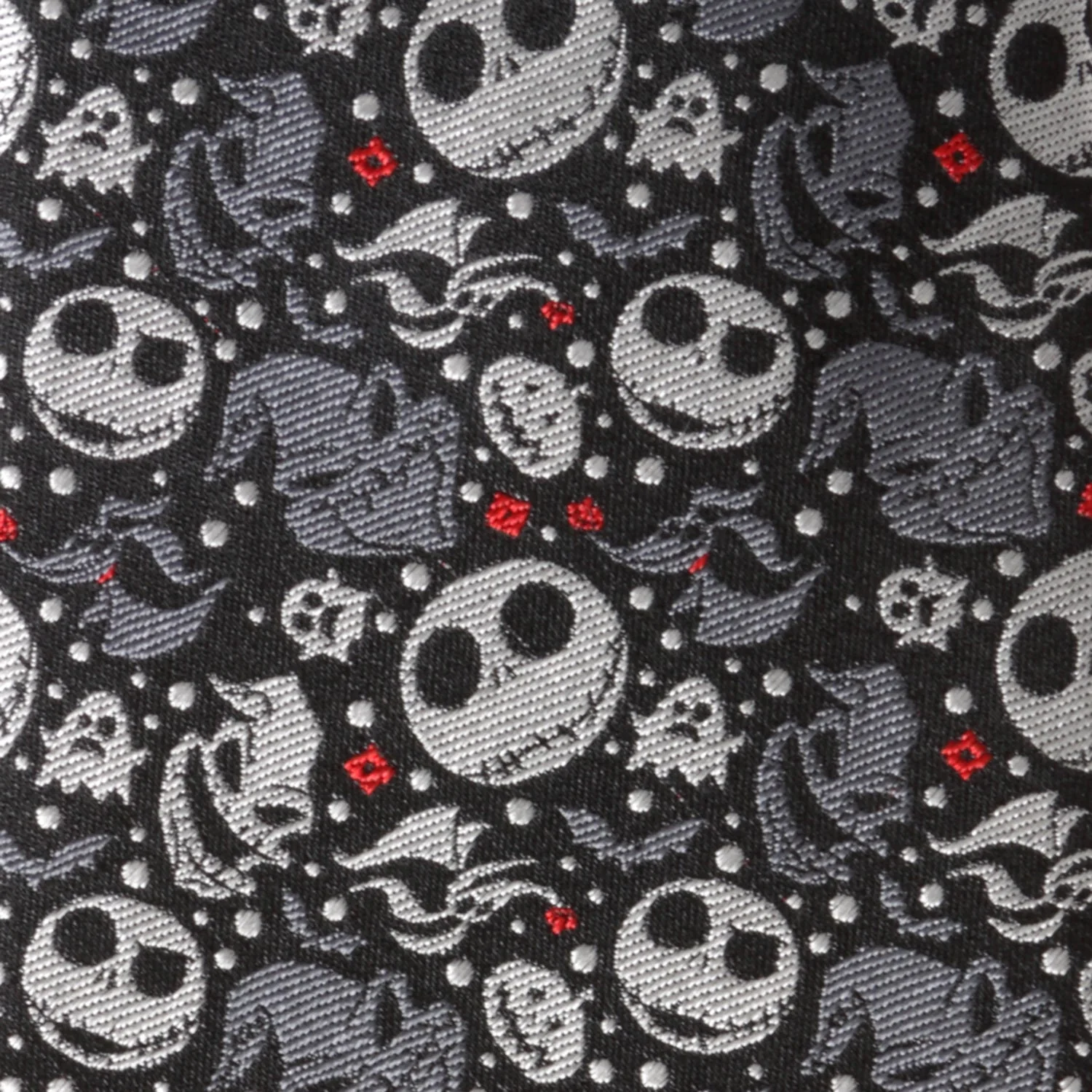 Disney The Nightmare Before Christmas Black Gray Pattern Men's Tie - Image 4