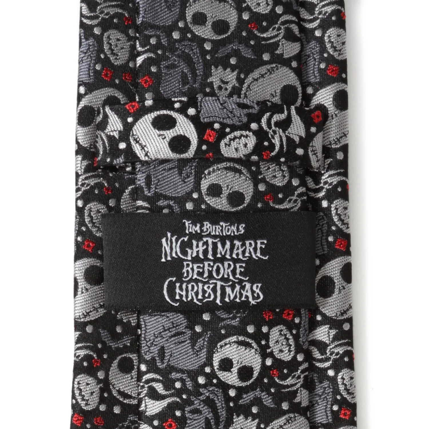 Disney The Nightmare Before Christmas Black Gray Pattern Men's Tie - Image 5