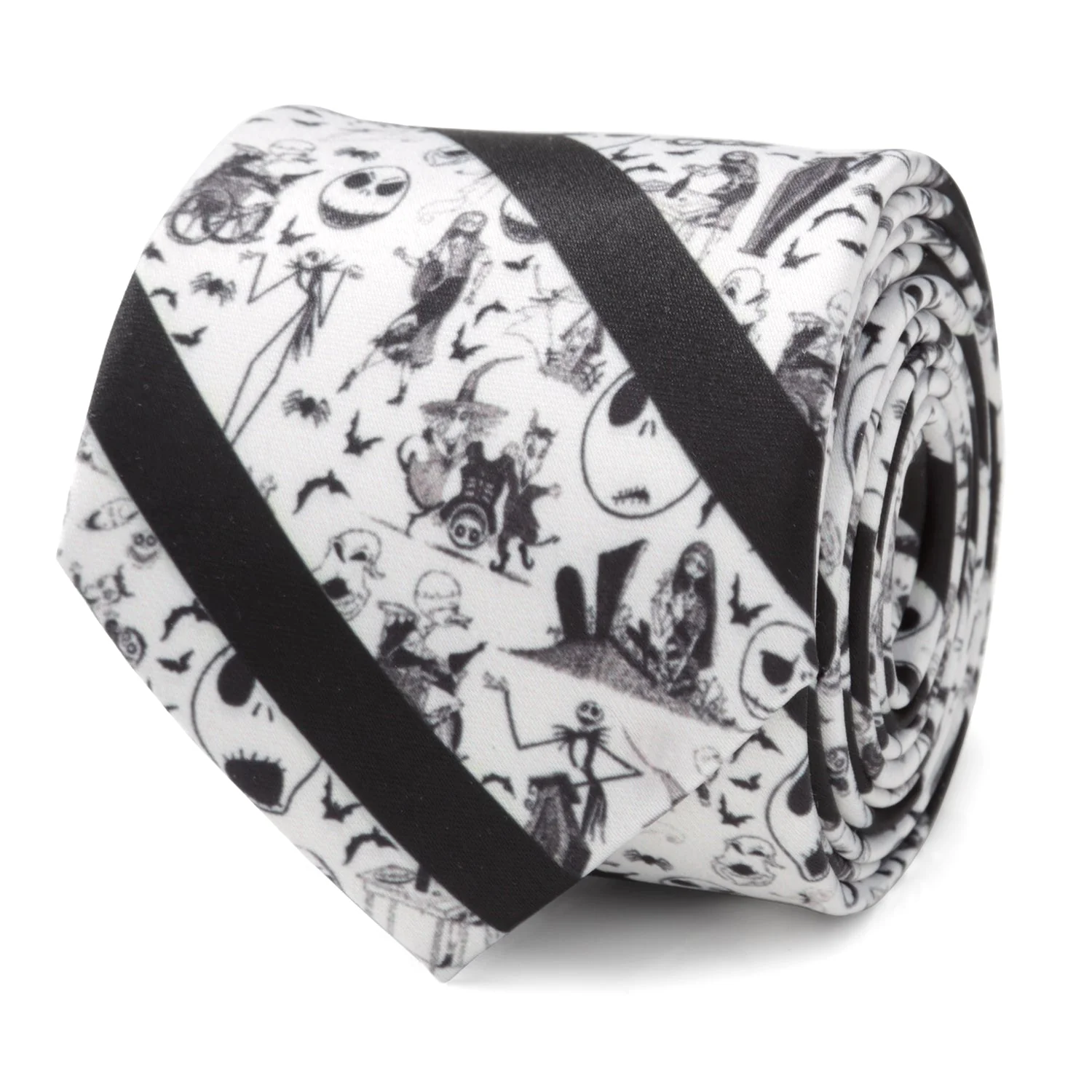 Disney The Nightmare Before Christmas Striped Black Men's Tie